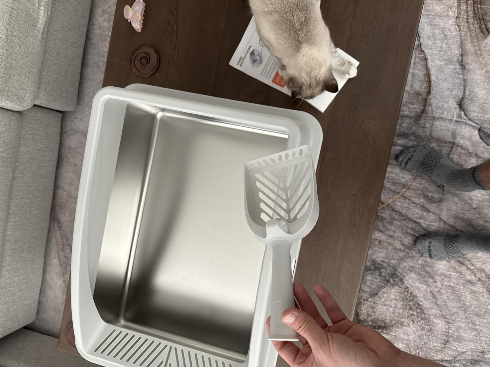 AIPERRO Stainless Steel Litter Box | XL Enclosed Cat Litter Boxes with Lid customer photo 1
