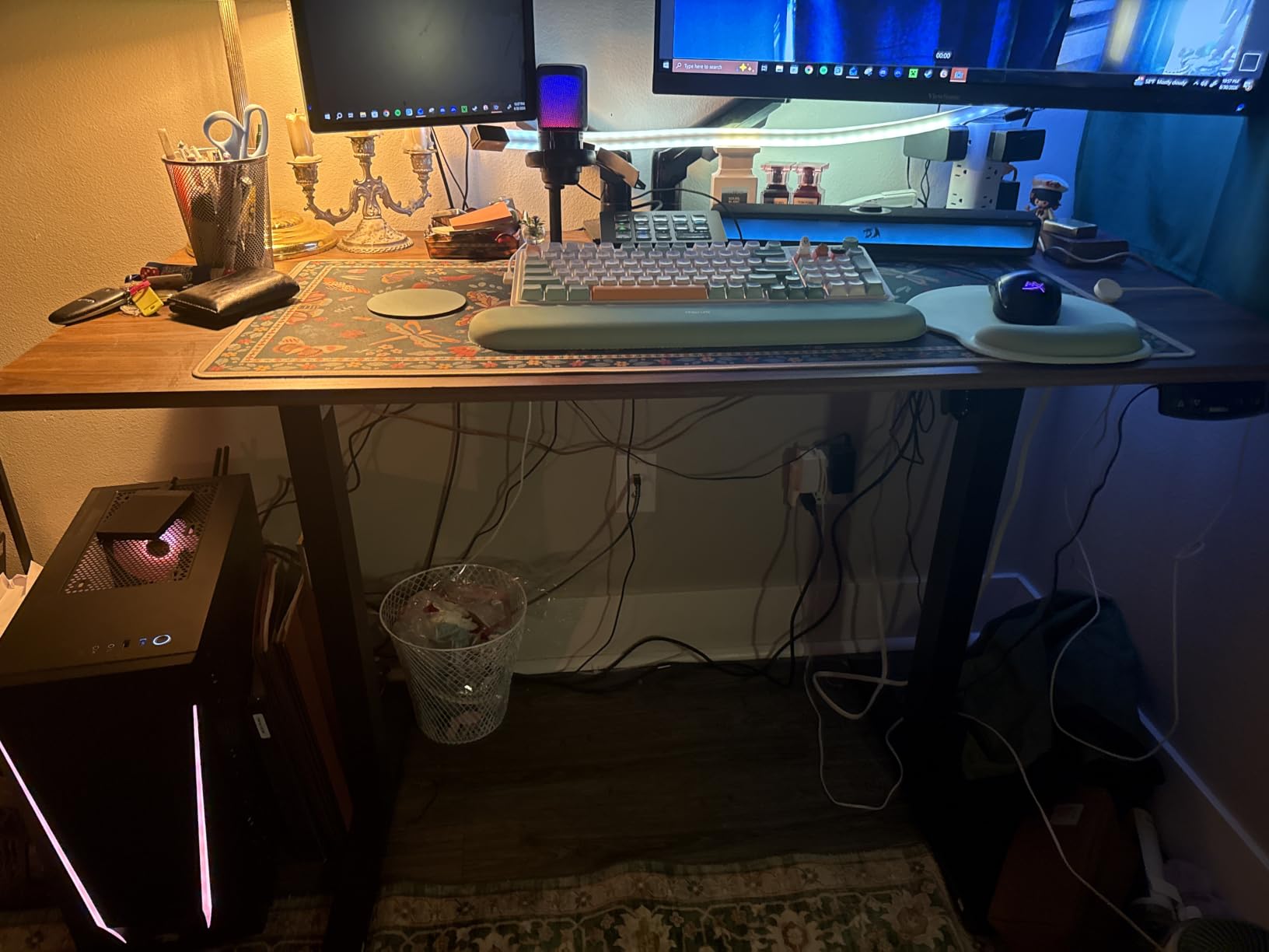 Agilestic 48*24 Inch Height Adjustable Electric Standing Desk, Rustic Brown customer photo 2