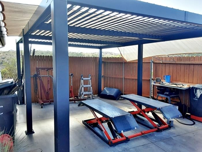 PURPLE LEAF Louvered Pergola 10' x 14' Aluminum Pergola w/Independent Roof | 70 mph for stability, Reinforced beams add strength, Hidden drainage keeps dry, Independent louvers customize shade customer photo 2