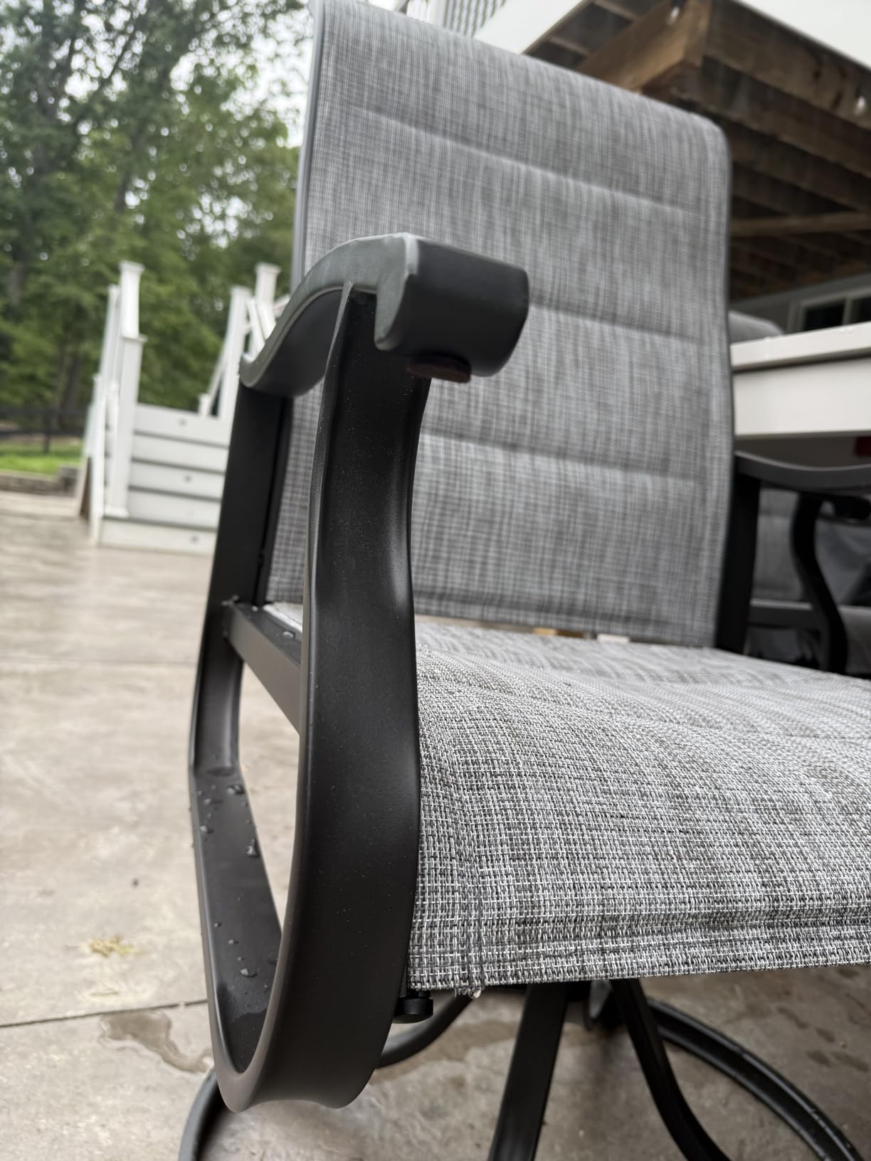 Patio Swivel Chairs Set of 2, Outdoor Rocking Dining Chairs with High Back customer photo 1