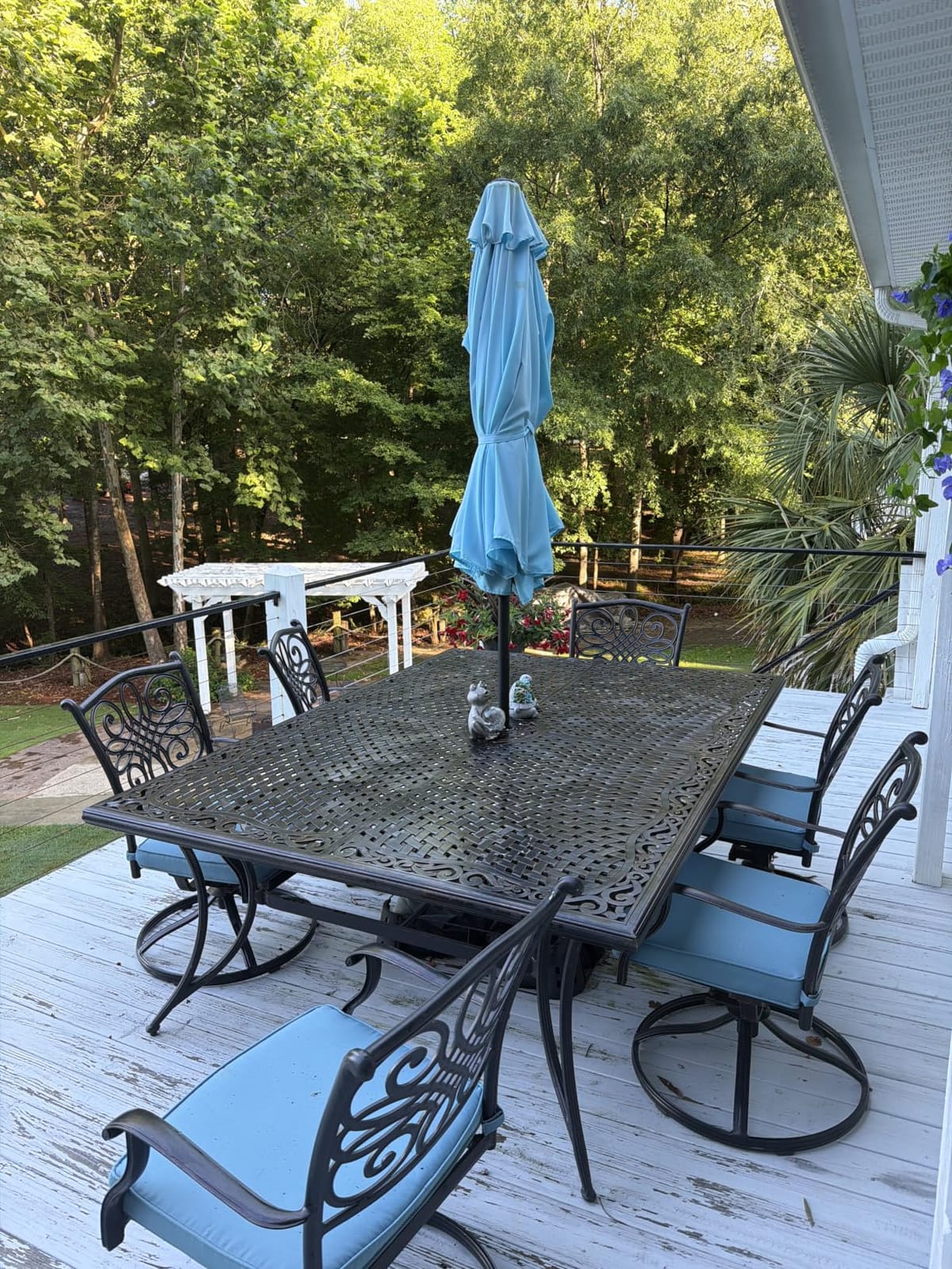 Patio Swivel Chairs Set of 2, Outdoor Rocking Dining Chairs with High Back customer photo 2
