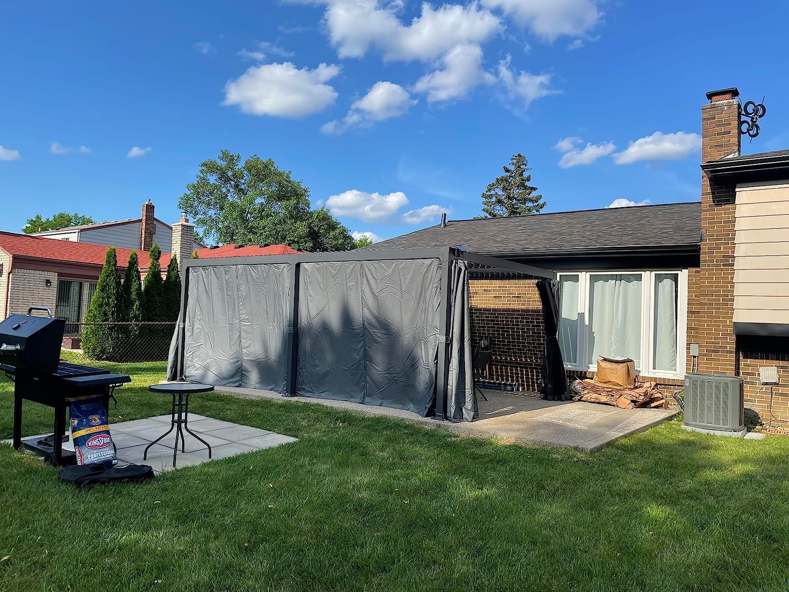 YOLENY Louvered Pergola 12x24, All Aluminum Pergola with Adjustable Rainproof Roof, Outdoor Pergola with Curtains and Nets for Patio & Garden, White customer photo 1