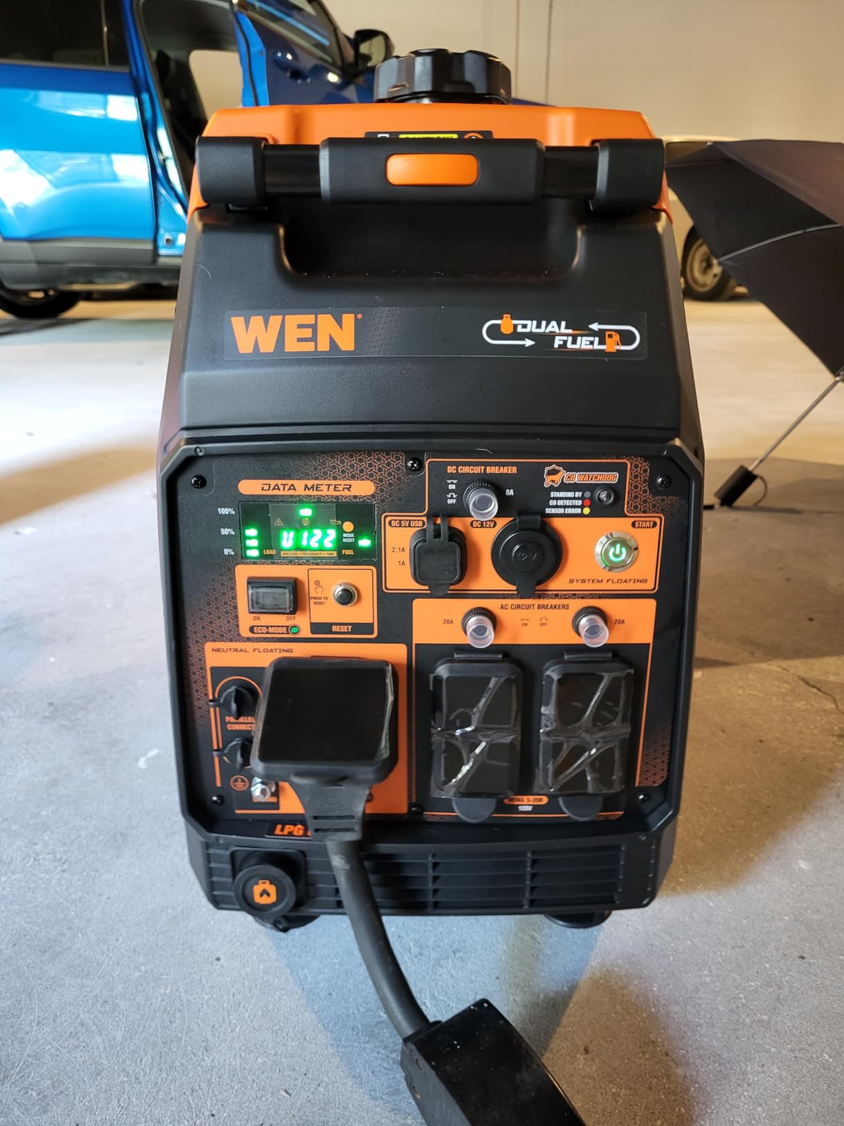 WEN Quiet and Lightweight 4800-Watt Dual Fuel RV-Ready Electric Start Portable Inverter Generator with Fuel Shut Off and CO Watchdog (DF480iX) customer photo 1