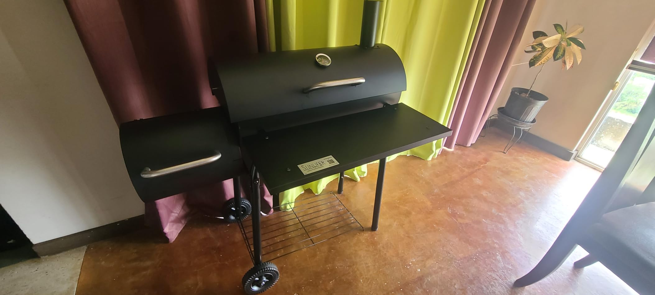 Charcoal Grill Offset Smoker: Charcoal Barbecue Grills | with Spacious Cooking Area , Barrel BBQ Grill and Smokers Combo for Outdoor Patio Backyard Camping and Parties customer photo 2