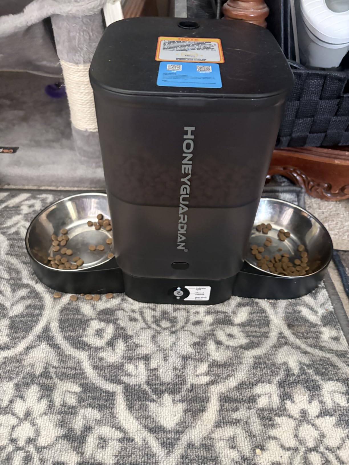 HoneyGuaridan Automatic Cat Feeder for 2 Cats,Cat Food Dispenser customer photo 2