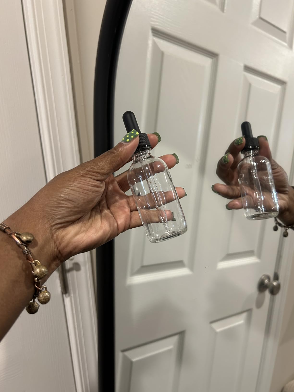 4 Pack 2 oz Glass Dropper Bottles with Measured Dropper - 60ml Dark Blue Tincture Bottles with Calibrated Glass Eye Droppers (1ml) - Leakproof Essential Oils Bottles for Health, Personal Care & Beauty customer photo 1