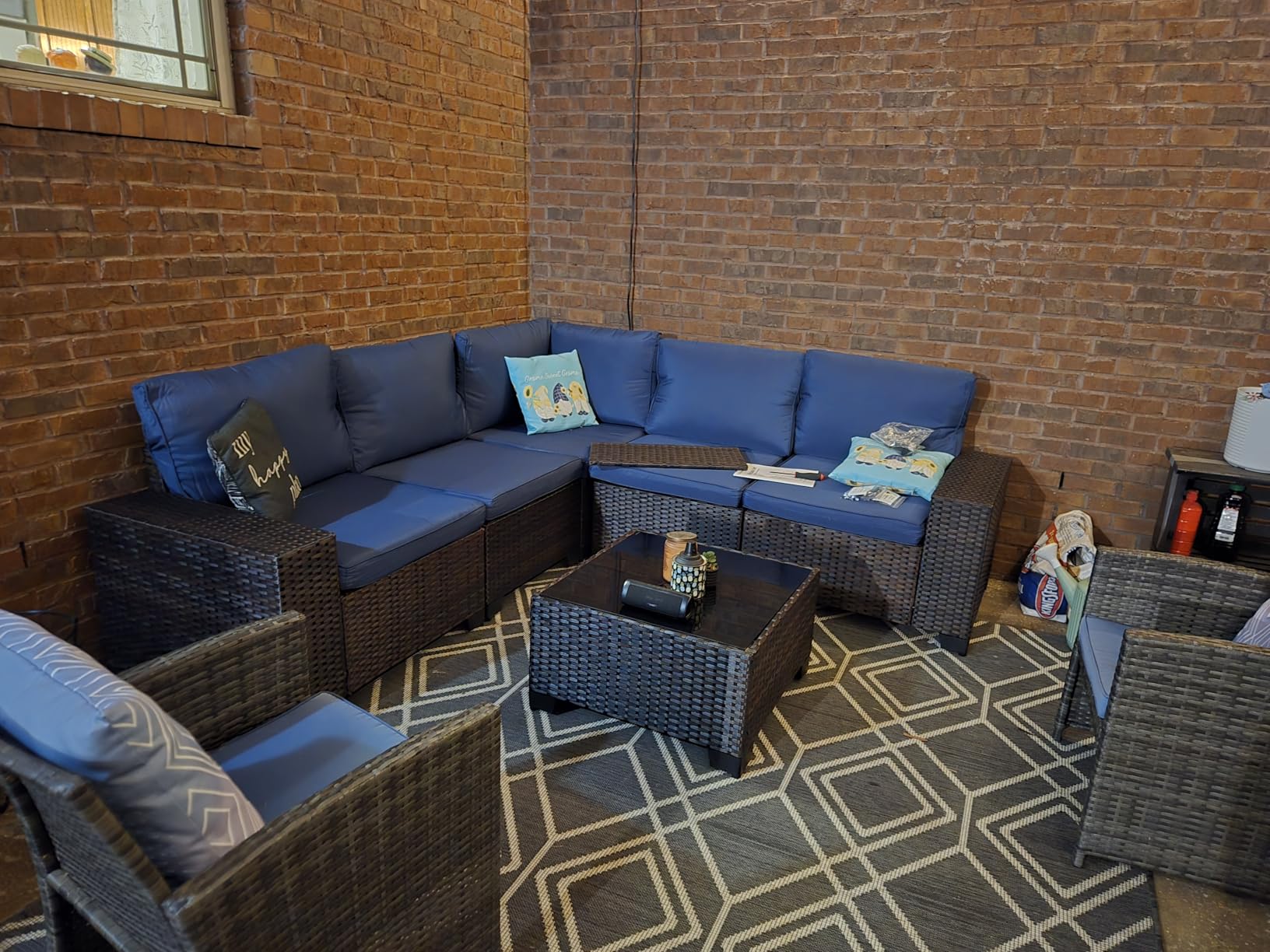 Kullavik 6PCS Outdoor Patio Furniture Set PE Wicker Rattan Sectional Sofa customer photo 2