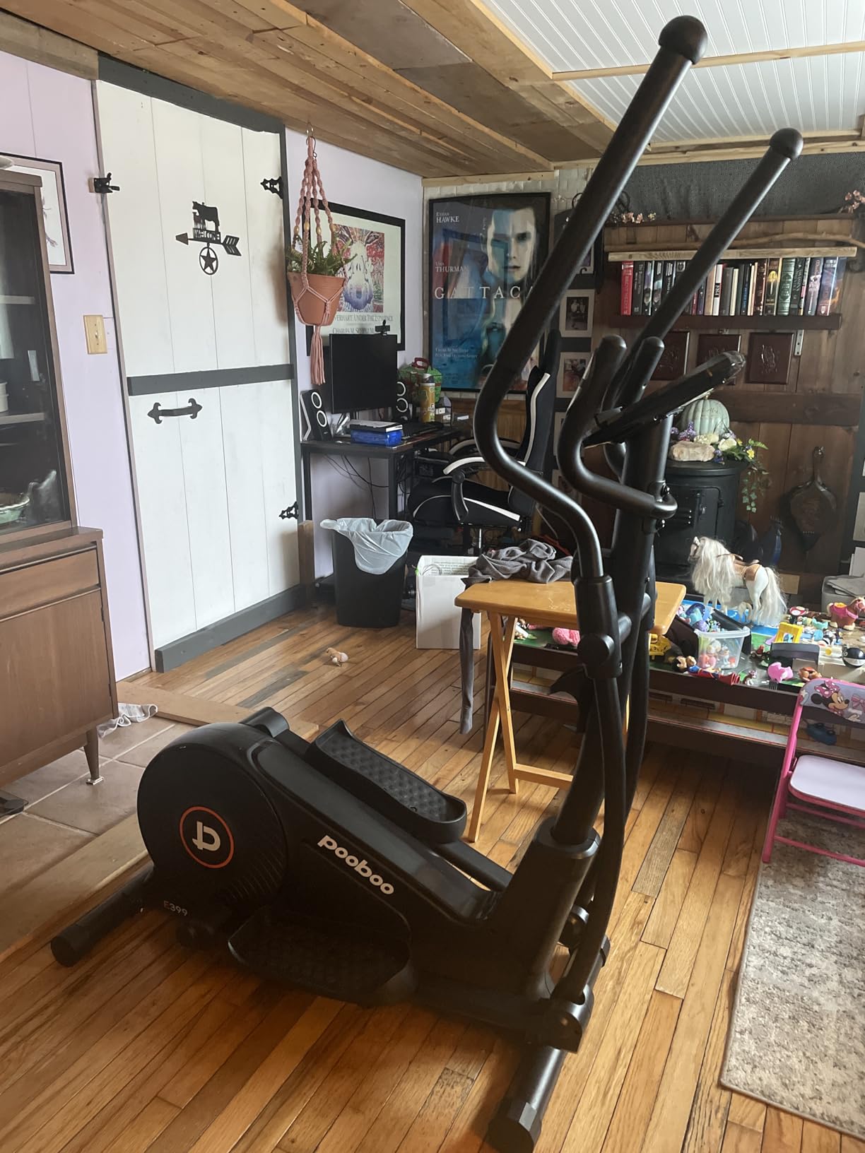pooboo Elliptical Machine, Elliptical Exercise Machine with 16-Level Resistance&Quiet Magnetic Driving System, Elliptical Machine for Home with LCD Monitor,15-17IN Stride customer photo 1