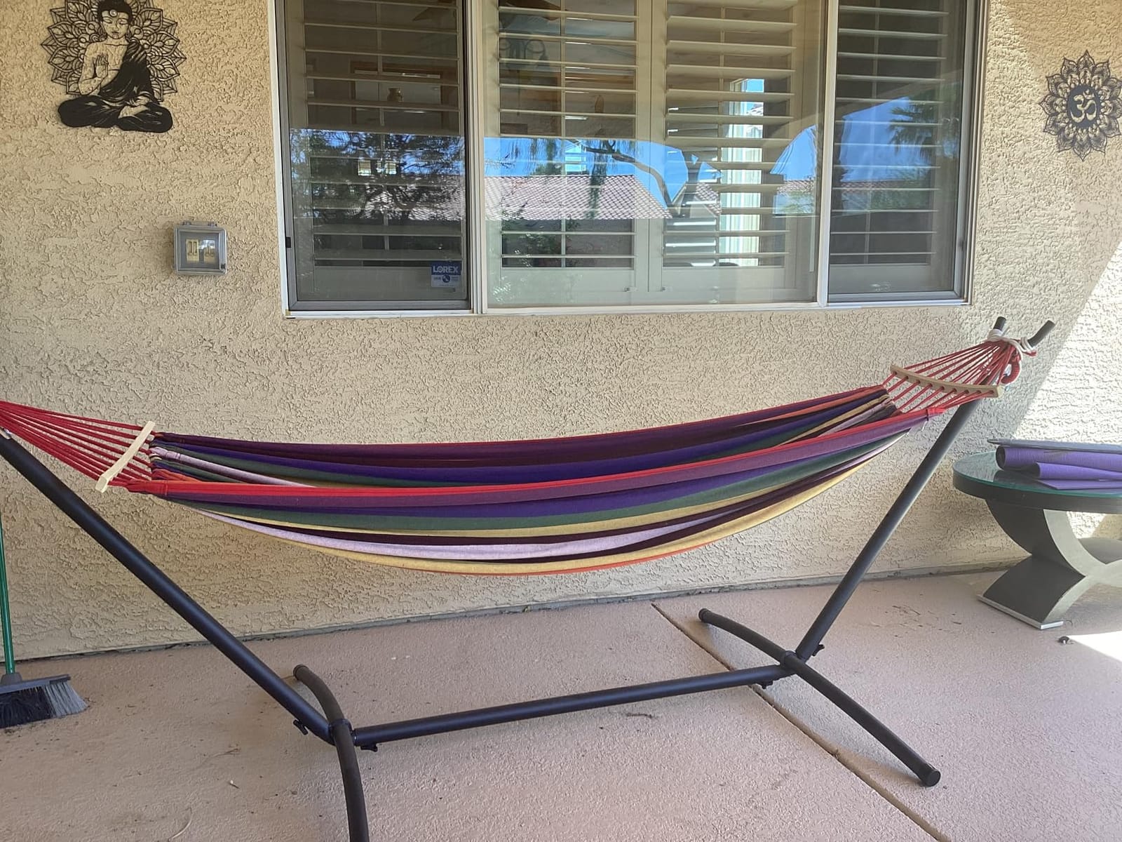 Everyfun Double Hammock with Stand for 2 Person, 600 lb Capacity, Rainbow customer photo 2