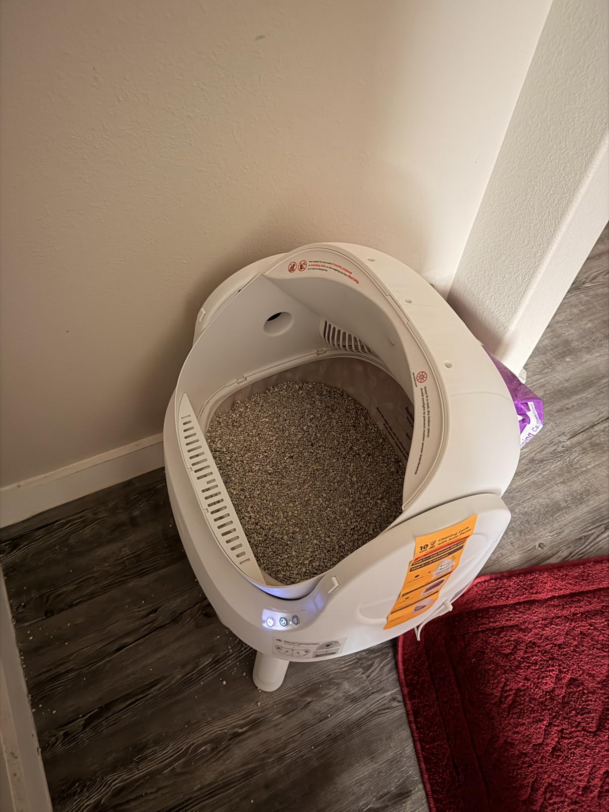 PetPivot Self Cleaning Litter Box, Open Top Automatic Litter Box for Multiple Cats, Multiple Layer Safety Protection, Liners and Mat Included, White customer photo 2