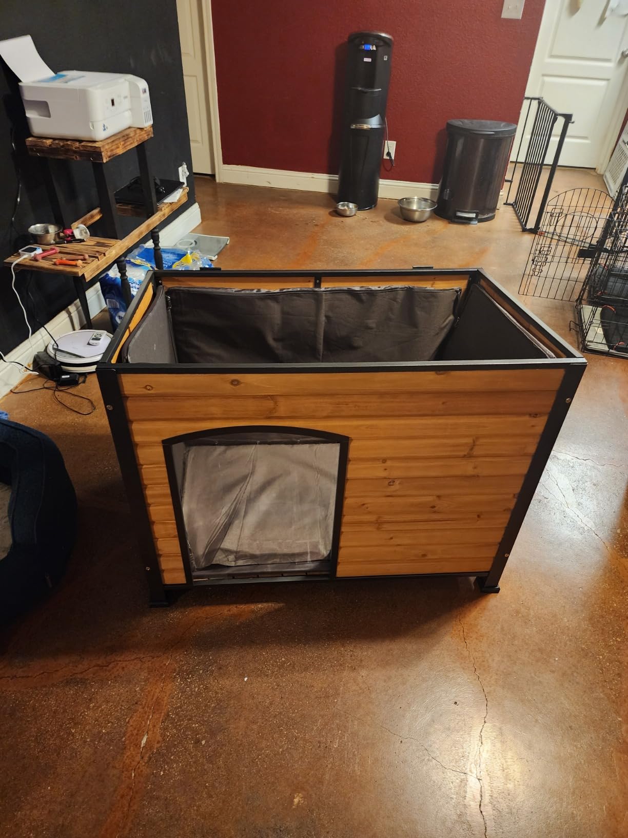 Heated Dog House Outdoor Weatherproof Wood Kennel for Large Dogs customer photo 2