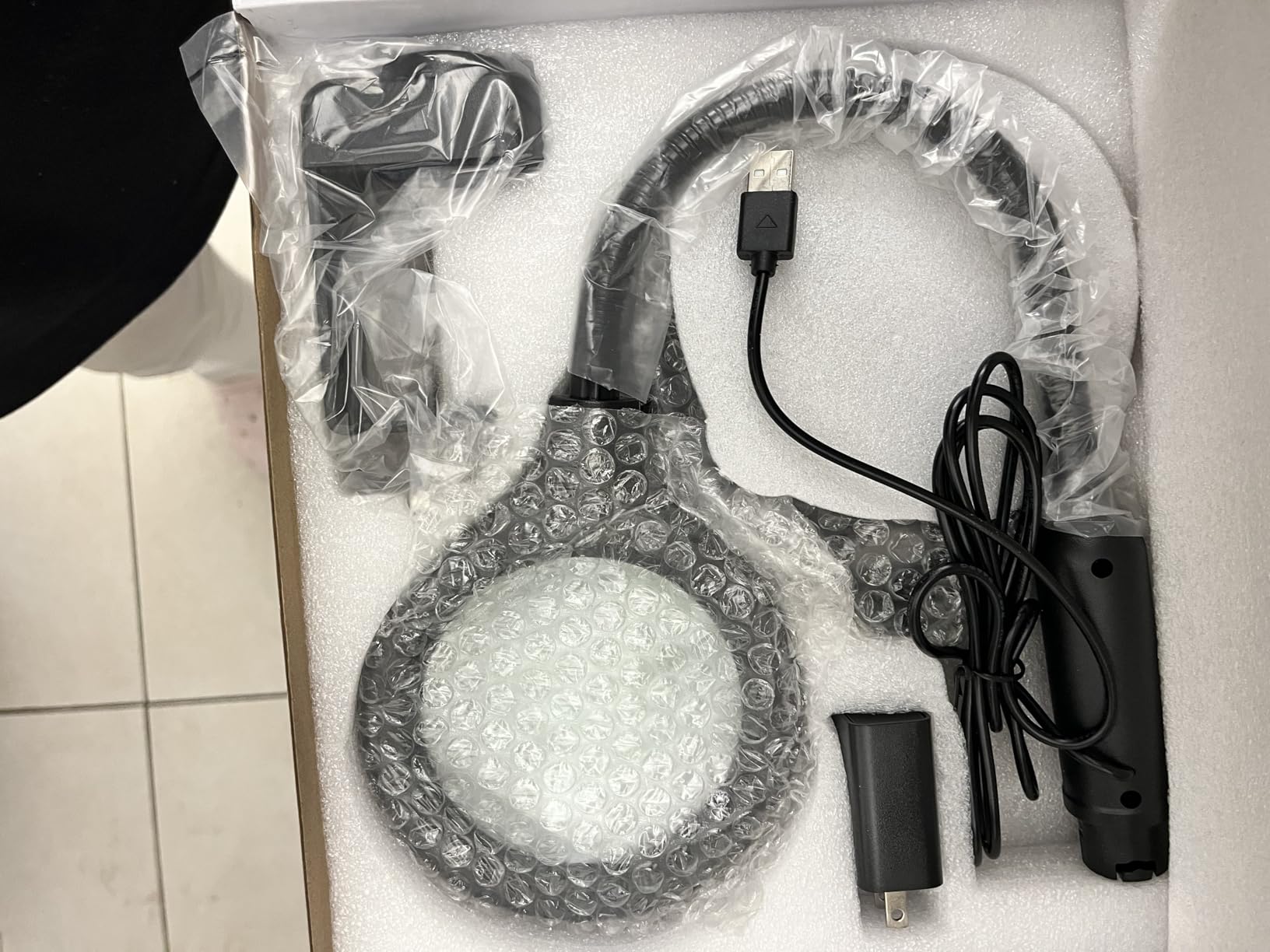 12X Magnifying Glass with Light and Stand, Real Glass, LED 5 Color Modes, Brightness Stepless Dimming Lighted Magnifier Hands Free with Flexible Gooseneck Desk Clamp Lamp for Close Work, Craft, Hobby customer photo 1