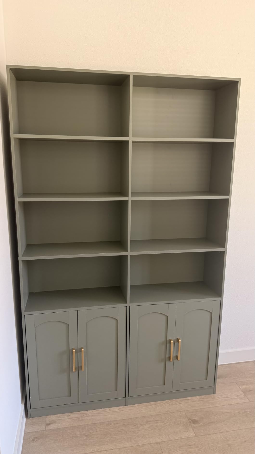 FACBOTALL Bookshelf and Bookcase with Doors, Double Wide Large Bookshelves customer photo 1