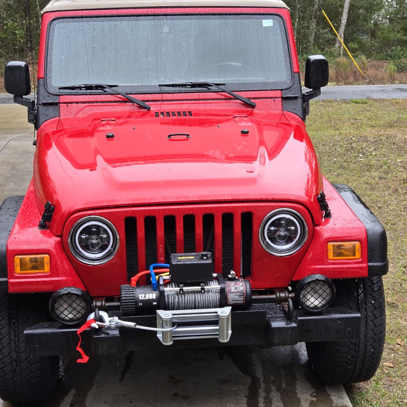 VEVOR Electric Winch, 4000 lb Line Pull Capacity, 12V DC ATV/UTV Winch with Φ3/16 in x 39 ft 7 Strands Steel Cable Roller Fairlead Wireless & Wired Remote Control, IP55 Waterproof for Towing UTV ATV customer photo 2