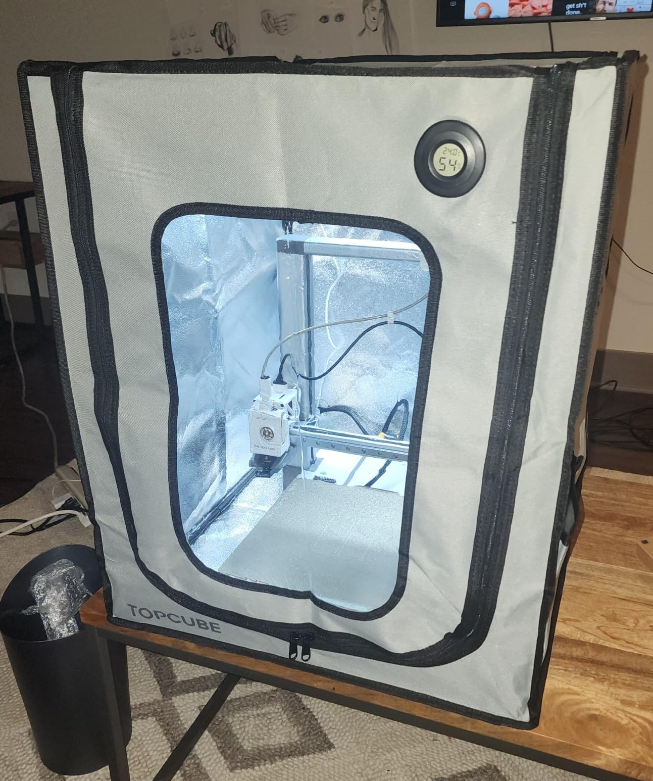 TOPCUBE 3D Printer Enclosure for Bambu Lab A1 with LED Light Grey customer photo 2