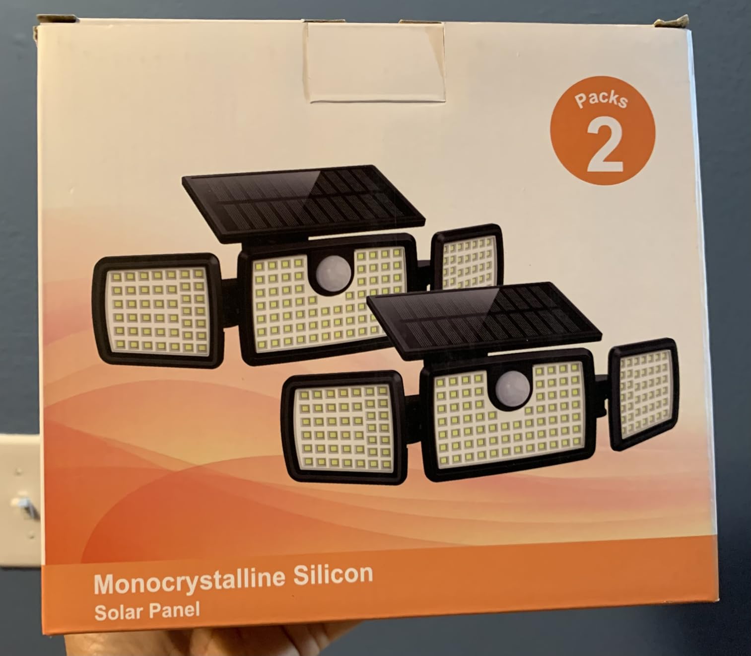 MIHANI Solar Flood Lights Outdoor, 2500LM Motion Sensor Security Lights with 270° Wide Angle, IP65 Waterproof, 3 Heads Solar Outdoor Lights for Patio, Yard, House, Garage (Non-Remote, 2 Pack) customer photo 2