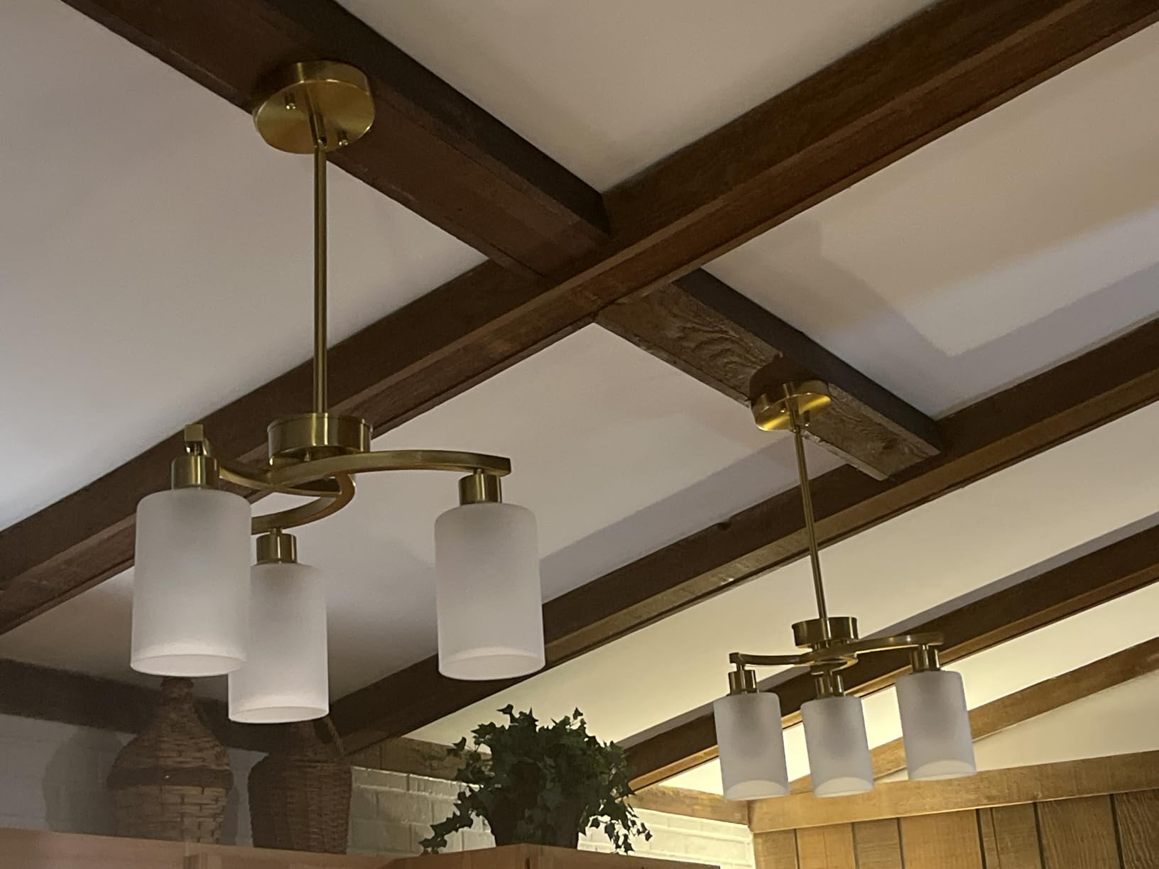 CNRATYE 6-Light Brushed Nickel Chandeliers for Dining Room Light Fixtures Over Table, Adjustable Height Hanging Industrial Pendant Lighting for Kitchen Island Bedroom, Clear Glass Shade customer photo 1