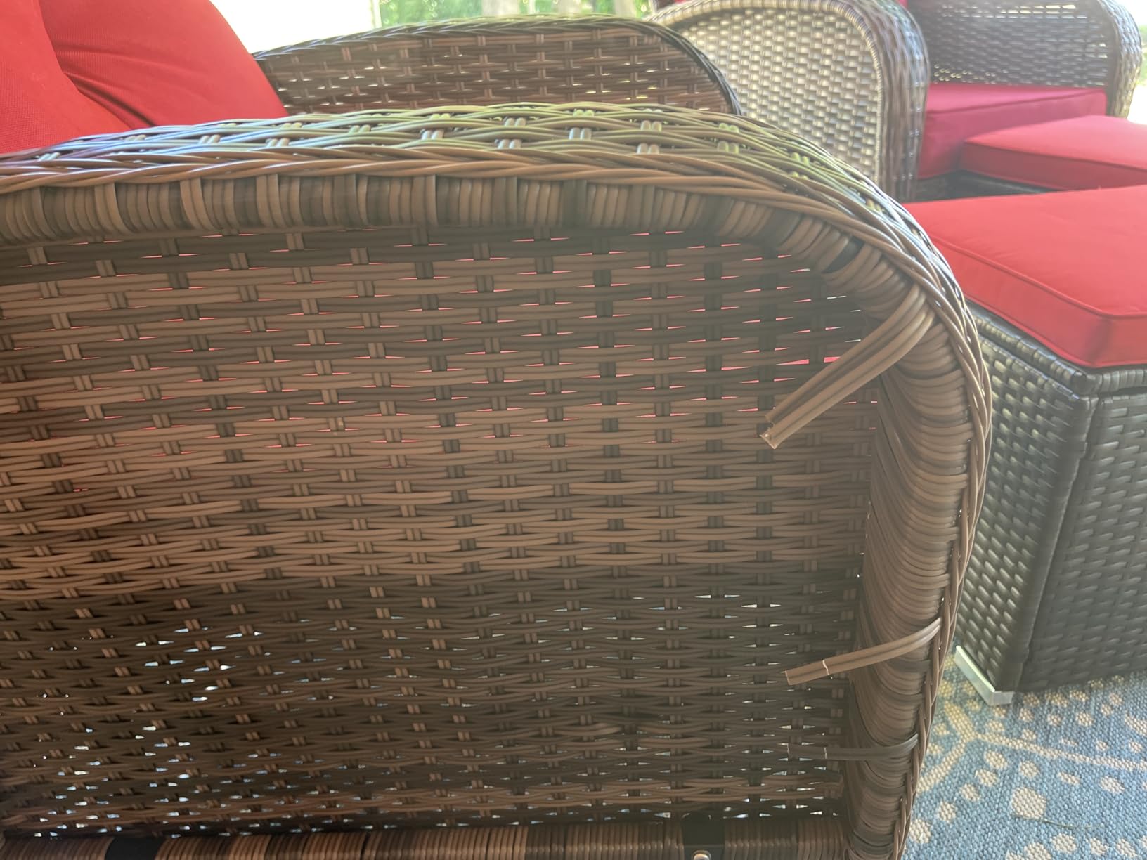 wildformers Luxury Outdoor Swivel Wicker Glider Patio Chairs with Table Set customer photo 1