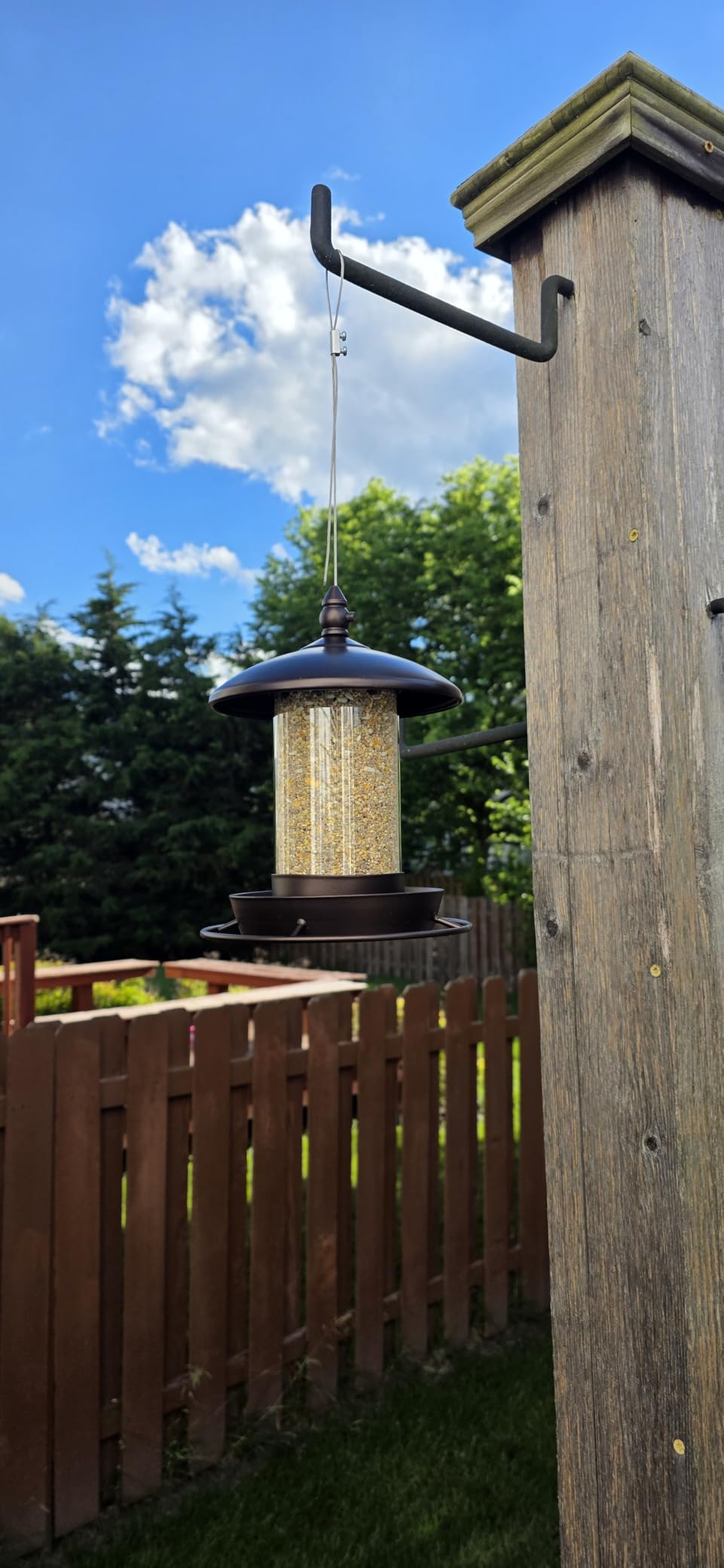 Youvip Metal Roof Bird Feeder - Chew Proof for Outdoor Hanging Wild Bird Seeds. Bronze customer photo 2