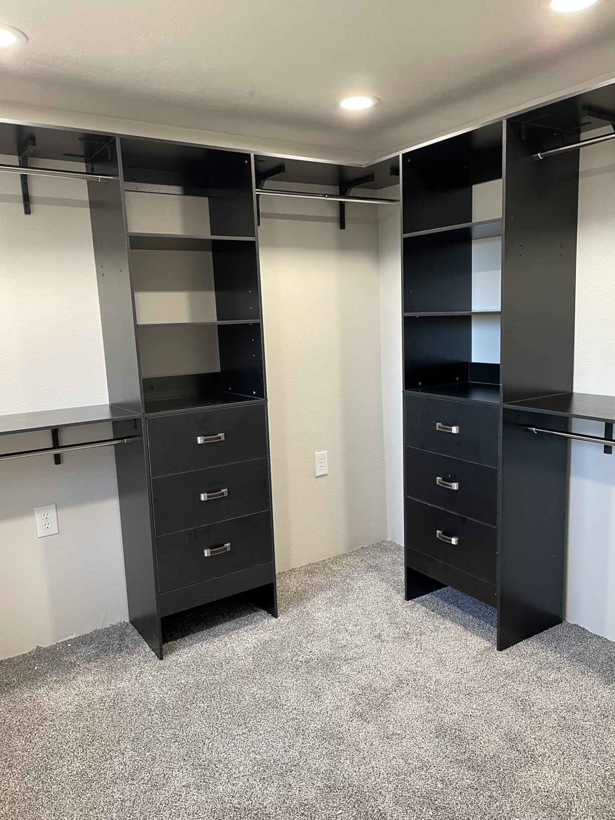 8FT Closet System, 96'' Closet Organizer System with 3 Hanging Rods, Wall Mount Bedroom Wardrobe with 3 Drawers Walk-in Closet, Adjustable Cloth Garment Rack from 5 to 8FT (Cut to Fit), White customer photo 2
