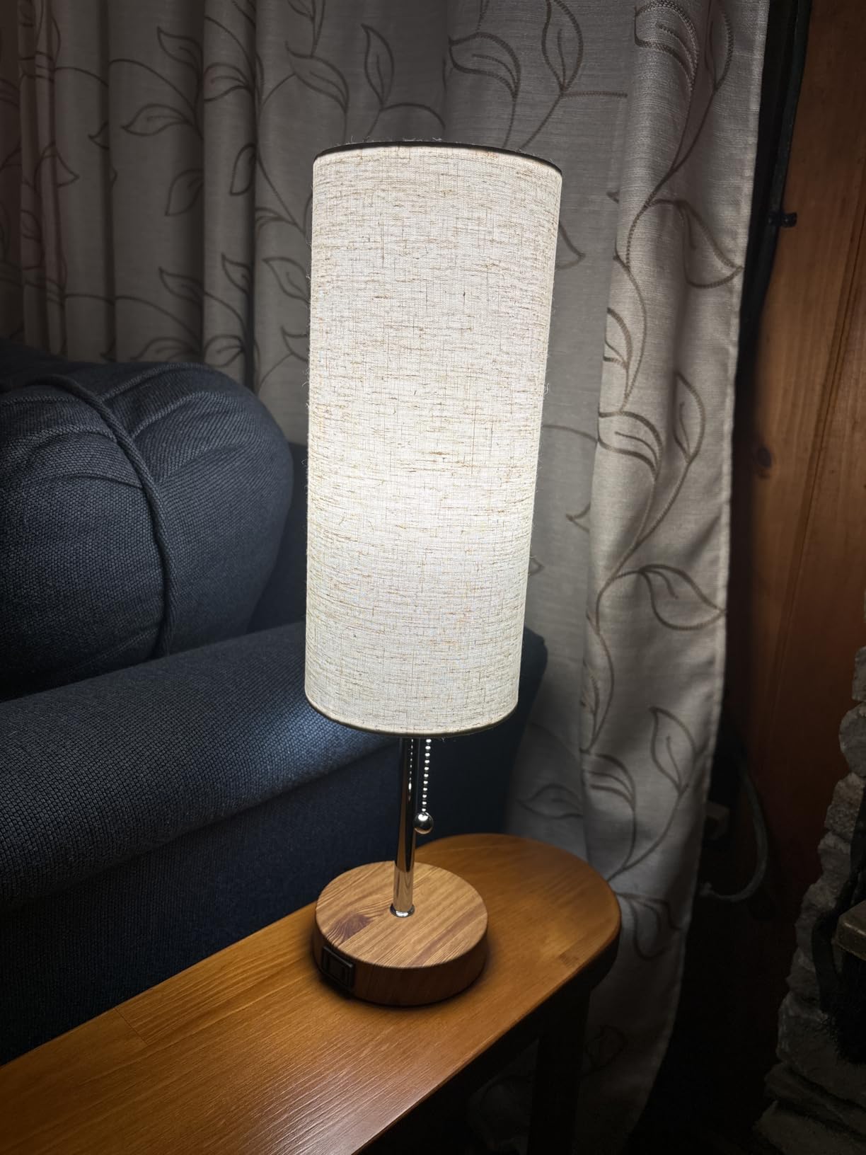 Bedside Table Lamp for Bedroom,Small Lamps for Night stands with Pull Chain customer photo 2