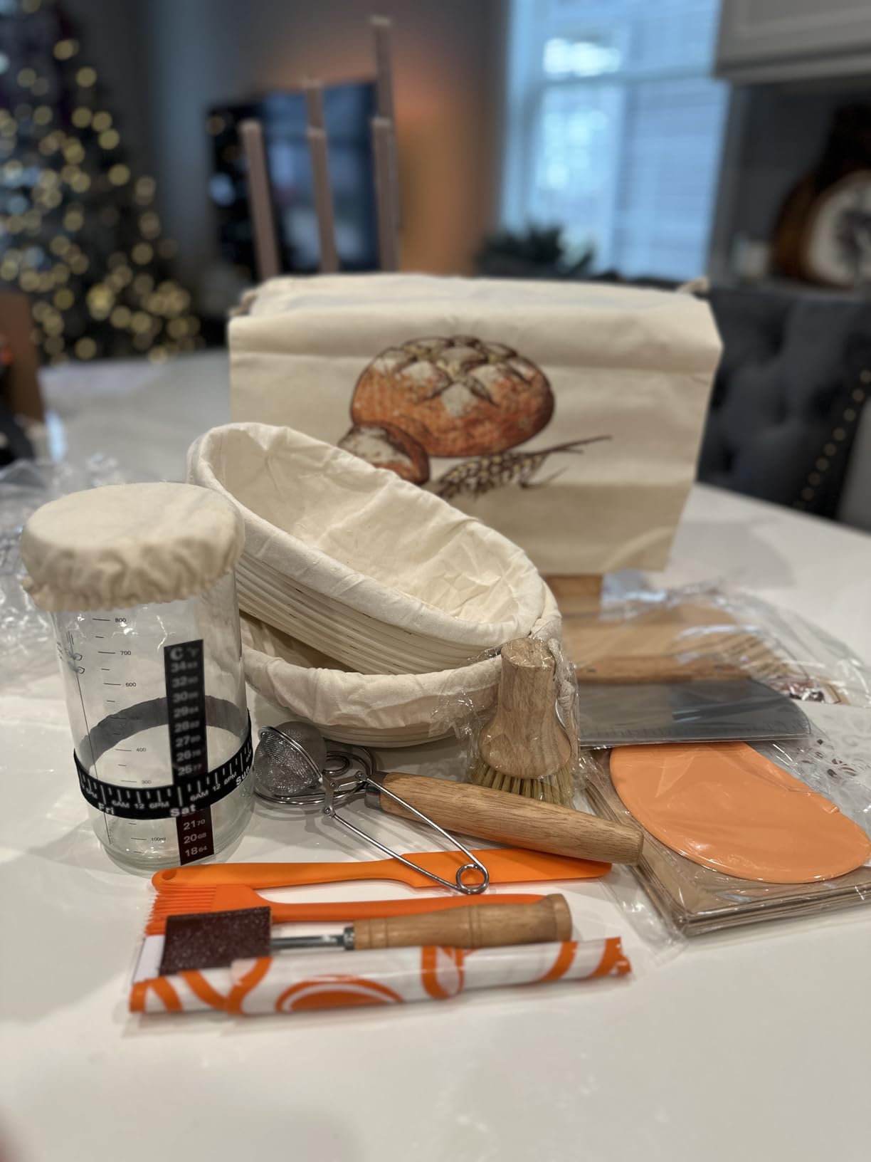 Sourdough Starter Kit with Bread Proofing Baskets, Jars, Baking Essentials customer photo 1