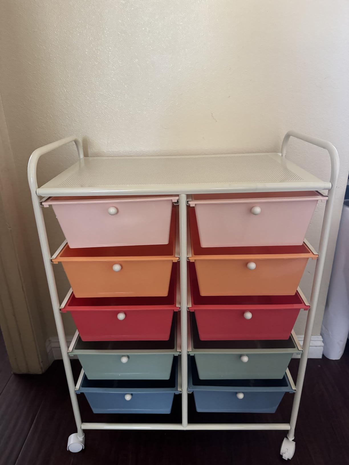 RELAX4LIFE 15 Drawer Rolling Storage Cart - Mobile Craft Art Supply Storage Organizer for Tool Scrapbook Paper Salon, Office School Classroom Teacher Rolling Cart with Drawers, Utility Cart on Wheels customer photo 1