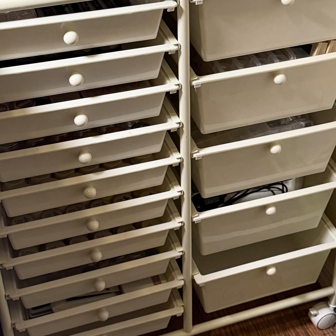 RELAX4LIFE 15 Drawer Rolling Storage Cart - Mobile Craft Art Supply Storage Organizer for Tool Scrapbook Paper Salon, Office School Classroom Teacher Rolling Cart with Drawers, Utility Cart on Wheels customer photo 2