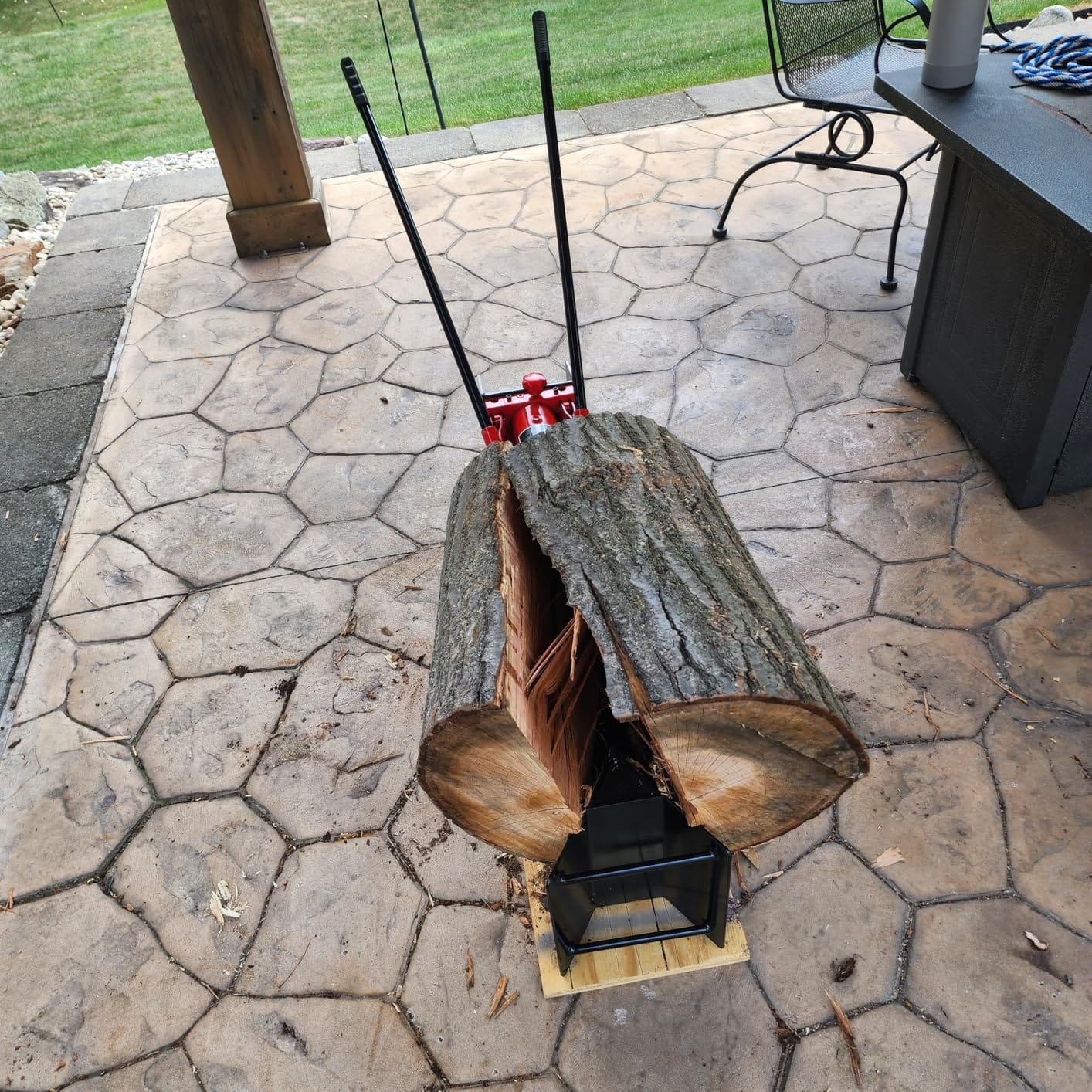 GarveeTech 12 T Hydraulic Log Splitter Wood Cutter, Manual Log Splitter with Horizontal Full Steel Beam & Built-in Wheel customer photo 1
