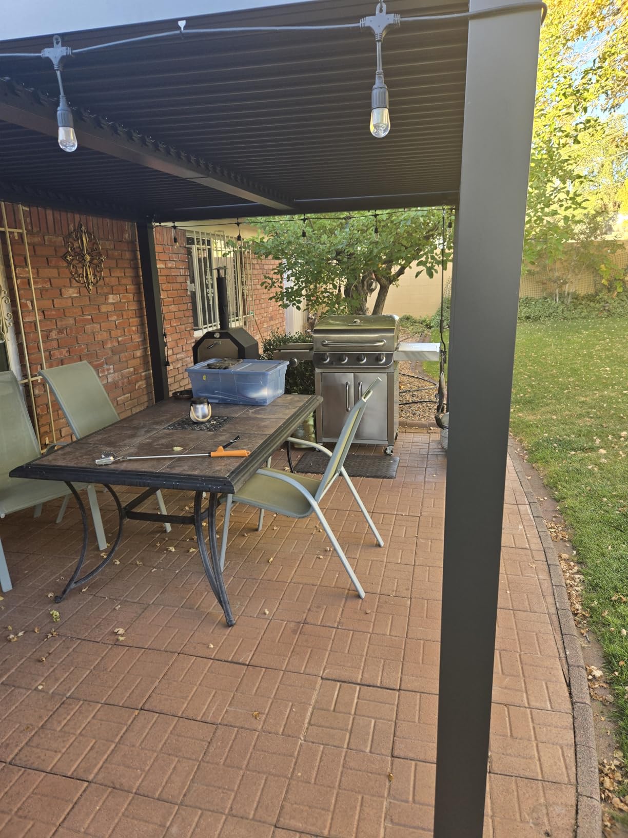 10'x 13' Patio Louvered Pergola Aluminum Deep Grey Hardtop Gazebo customer photo 1