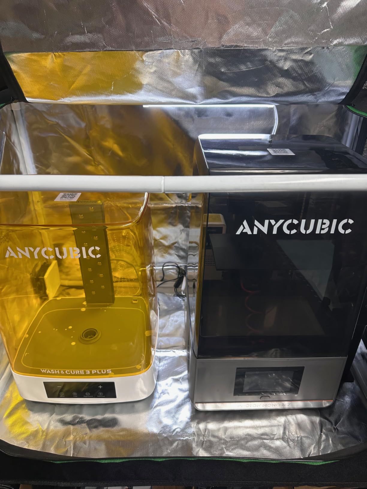 Upgrade 3D Printer Enclosure for Bambu Lab A1,A1 Mini with LED Light,Iron Frame,Fan Extraction Kit,Thermo-Hygrometer, Fireproof Dustproof Tent Constant Temperature Protective Cover,850 * 580 * 580mm customer photo 2