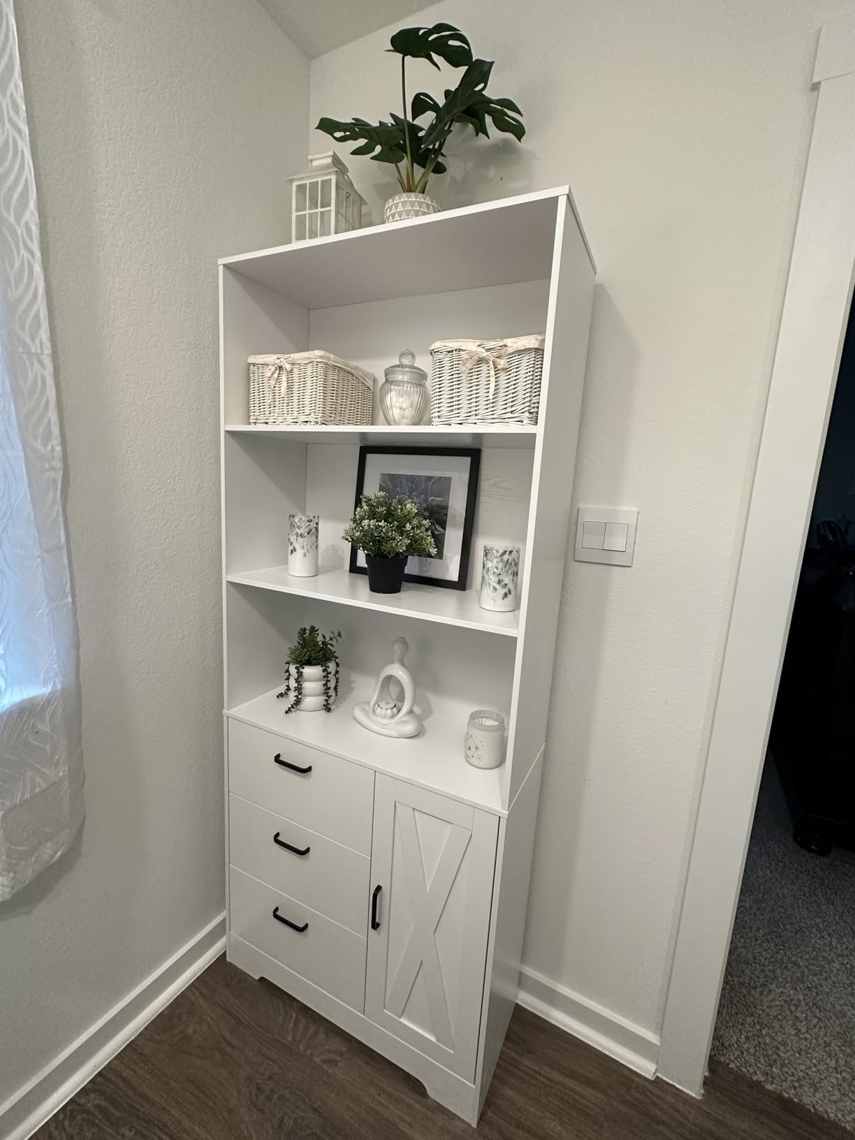 IRONCK 71 in Bookshelf with Doors and Drawers, Industrial Tall Bookcase customer photo 1