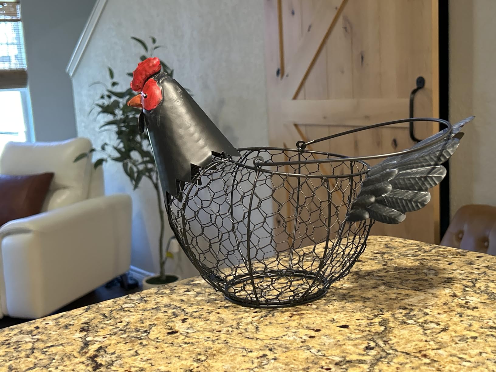 Chicken Egg Collecting Basket,Metal Wire Eggs Holder Bowl with Handle customer photo 1