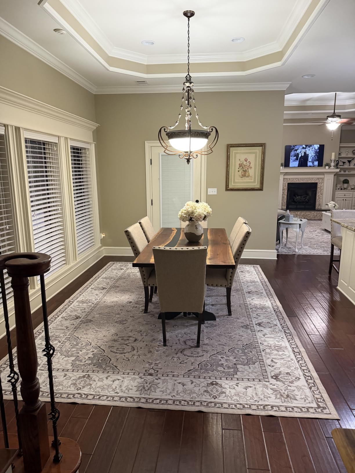 Washable Large 9x12 Area Rug - Living Room Oriental Non Slip Soft Rugs Indoor Low Pile Stain Resistant Carpet for Bedroom Dining Room Farmhouse Distressed Thin Home Decor Floor Mat (9x12 Beige) customer photo 1