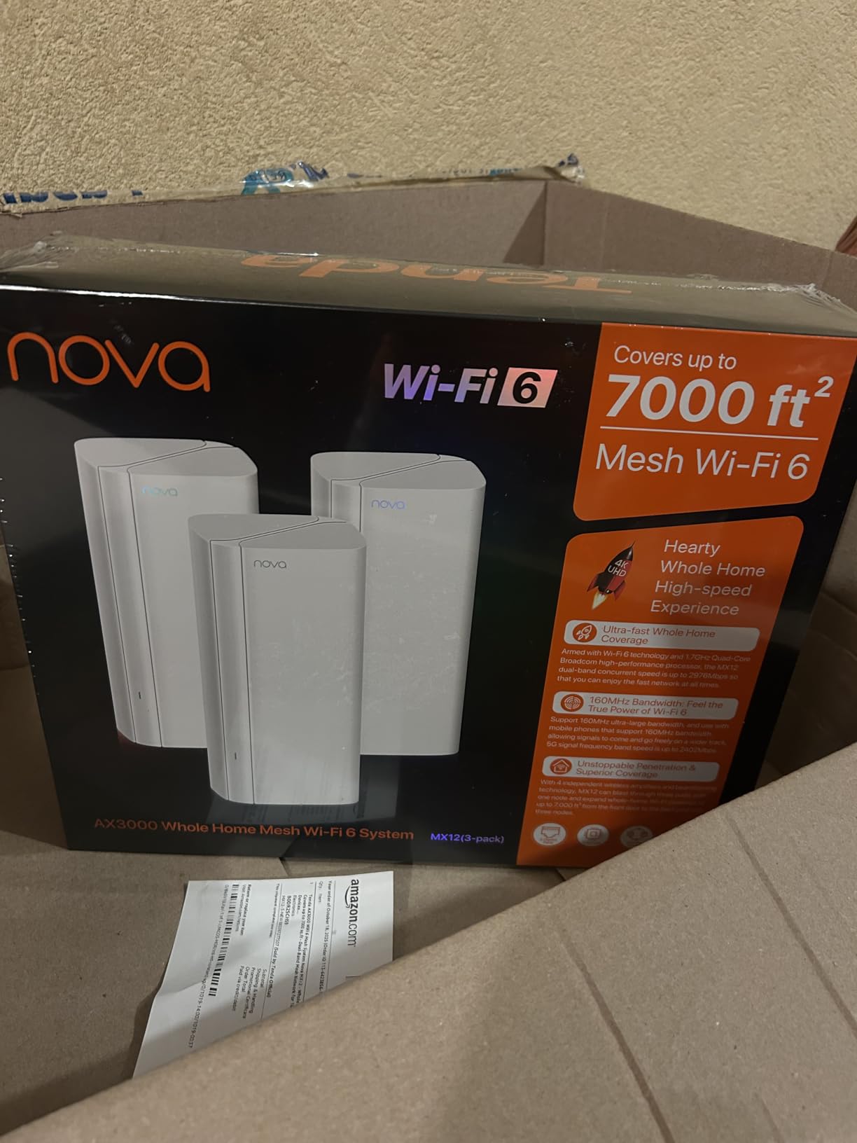 Tenda AX3000 WiFi 6 Mesh System Nova MX12– Whole Home Mesh WiFi Coverage up to 7,000 sq. ft., Dual-Band WiFi Mesh Network for 160+ Devices, Fast & Stable, Replaces Wireless Router (3-Pack) customer photo 2