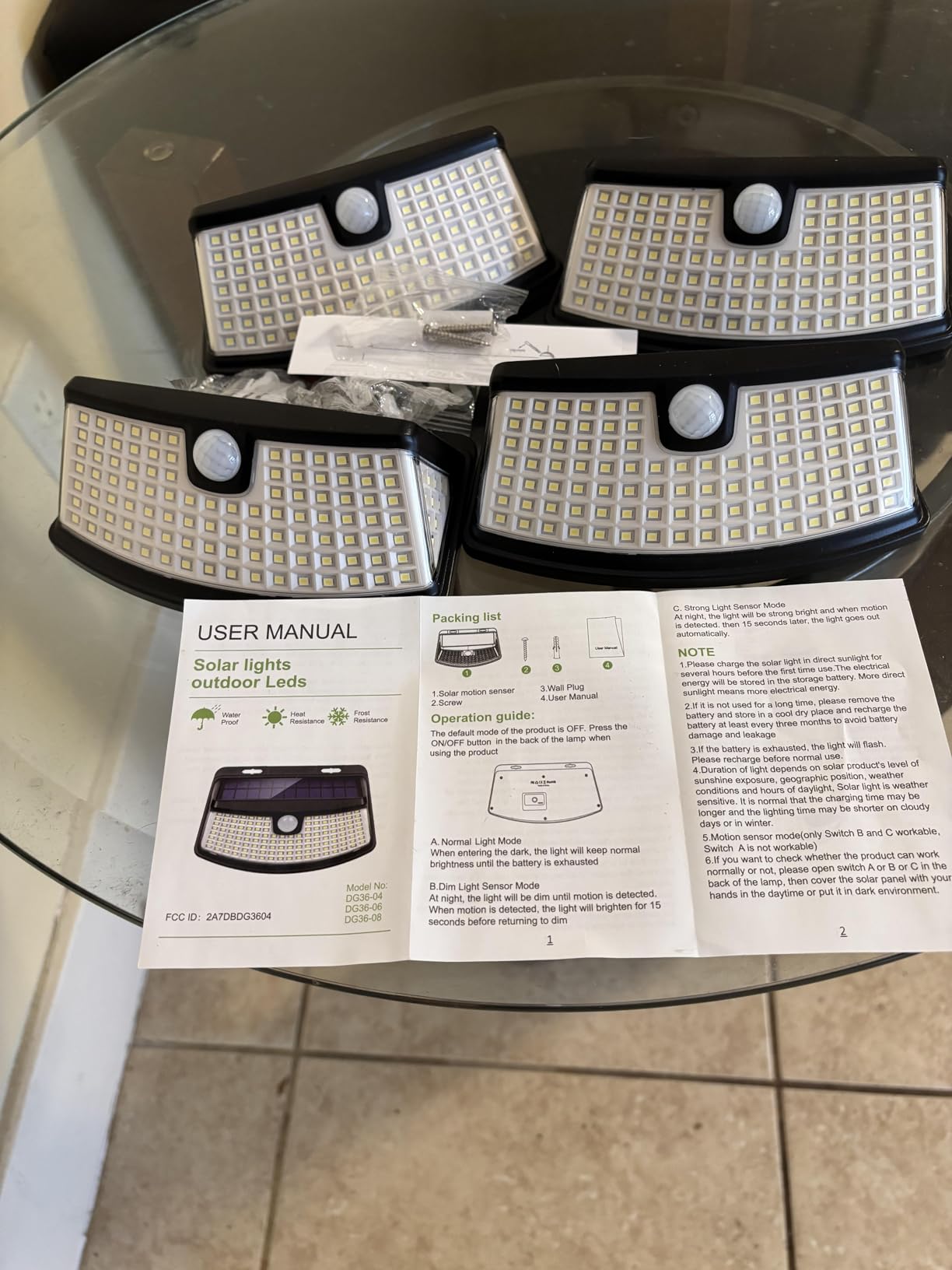 Aootek Solar Motion Sensor Lights Outdoor 120 LEDs, Black, 6 Pack customer photo 1