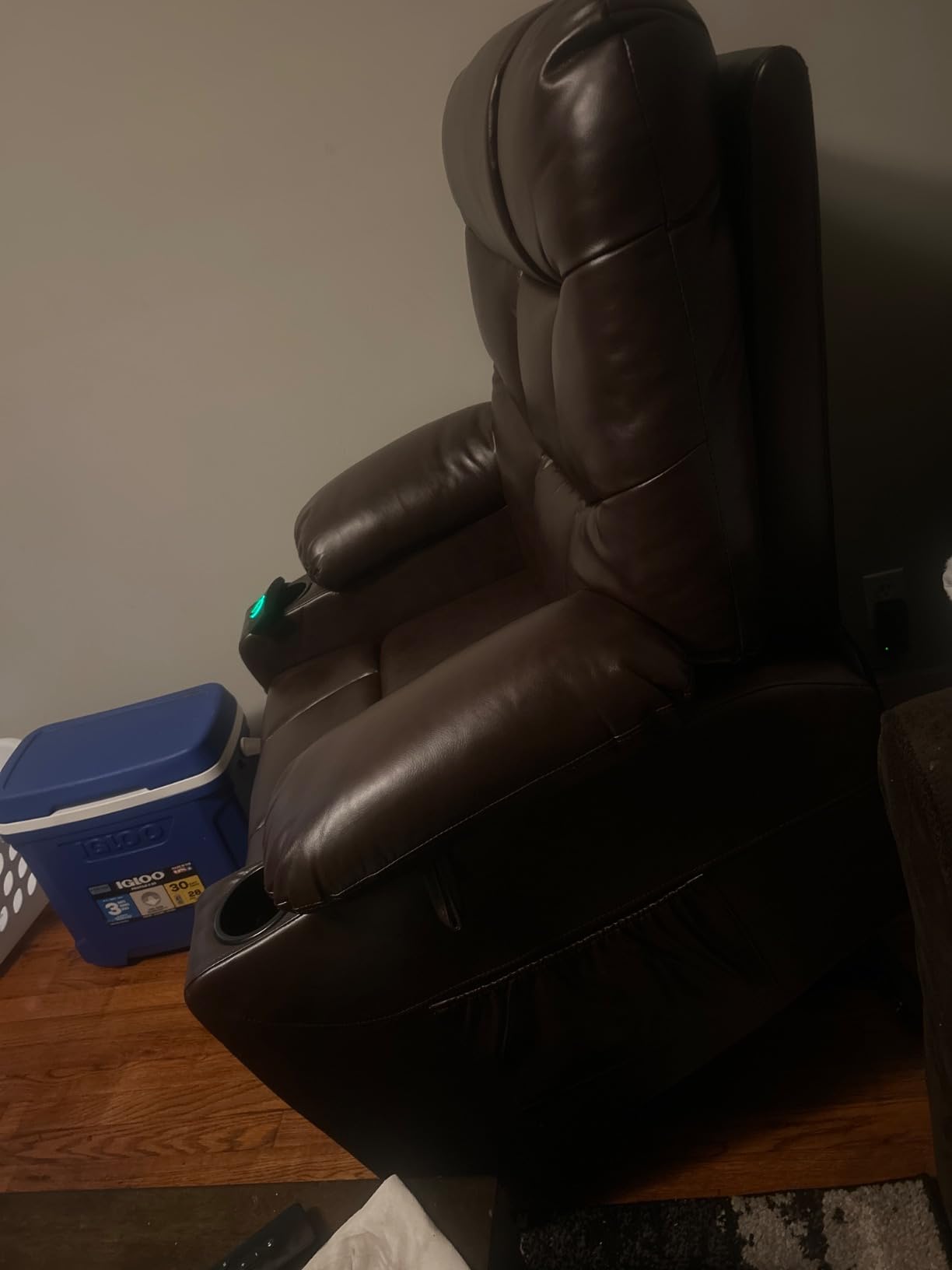 MCombo Power Lift Recliner Chair, Leather 7287 (Navy Blue, Medium) customer photo 2