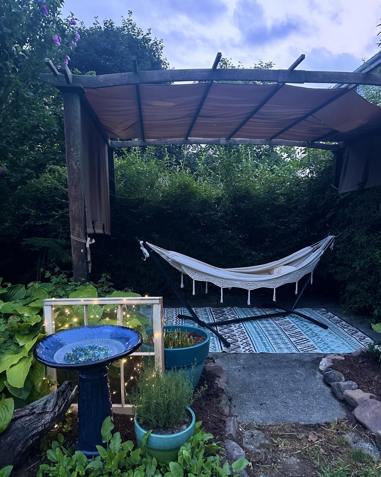 Lazy Daze Portable Hammock with Stand, Free Standing Hammocks for Indoor Outdoor Patio Yard, Has a Carrying Bag and Pillow, 9ft Hamacas Heavy Duty 2 Person Amaca 450 lbs Capacity(Dark Grey) customer photo 1
