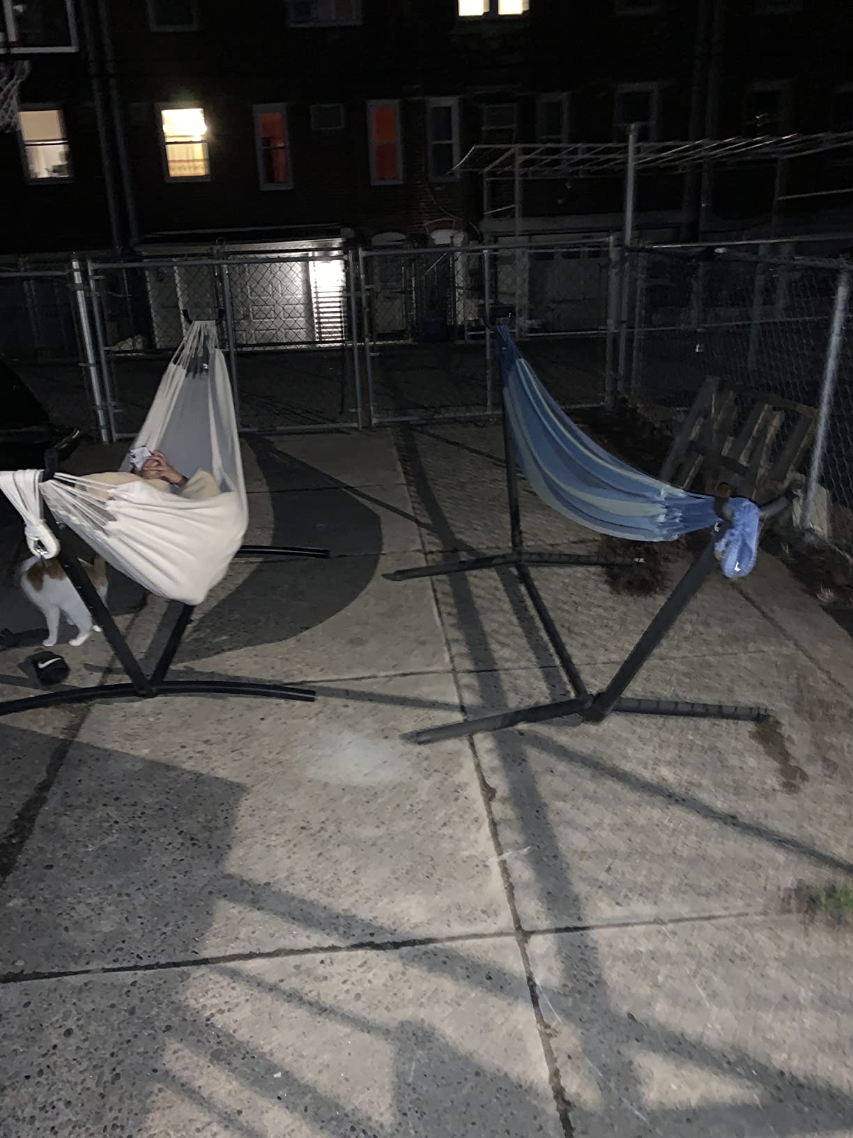 Lazy Daze Portable Hammock with Stand, Free Standing Hammocks for Indoor Outdoor Patio Yard, Has a Carrying Bag and Pillow, 9ft Hamacas Heavy Duty 2 Person Amaca 450 lbs Capacity(Dark Grey) customer photo 2