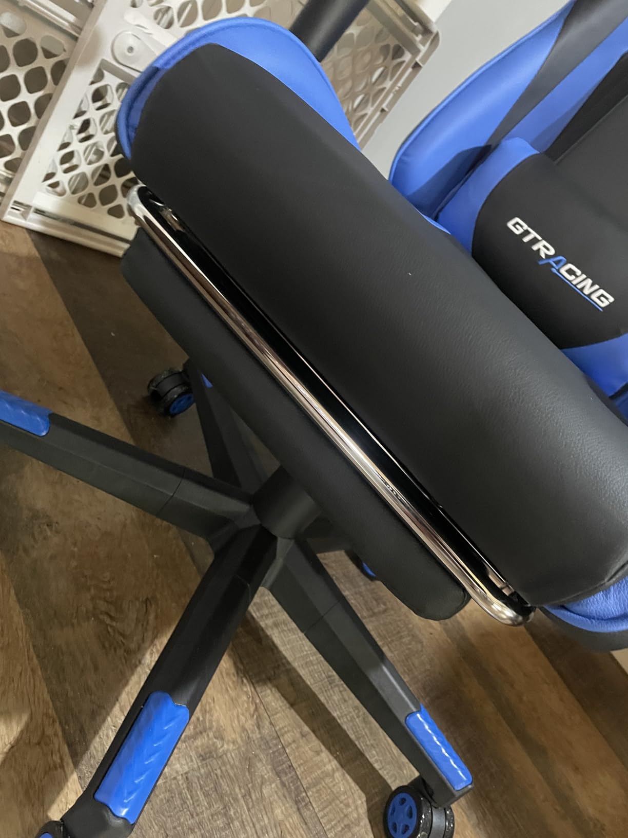 GTPLAYER Gaming Chair with Footrest, Ergonomic Computer Game Desk Chair, Reclining Gamer Chair Seat Height Adjustment, Swivel Rocker with Headrest and Lumbar (Blue) customer photo 2