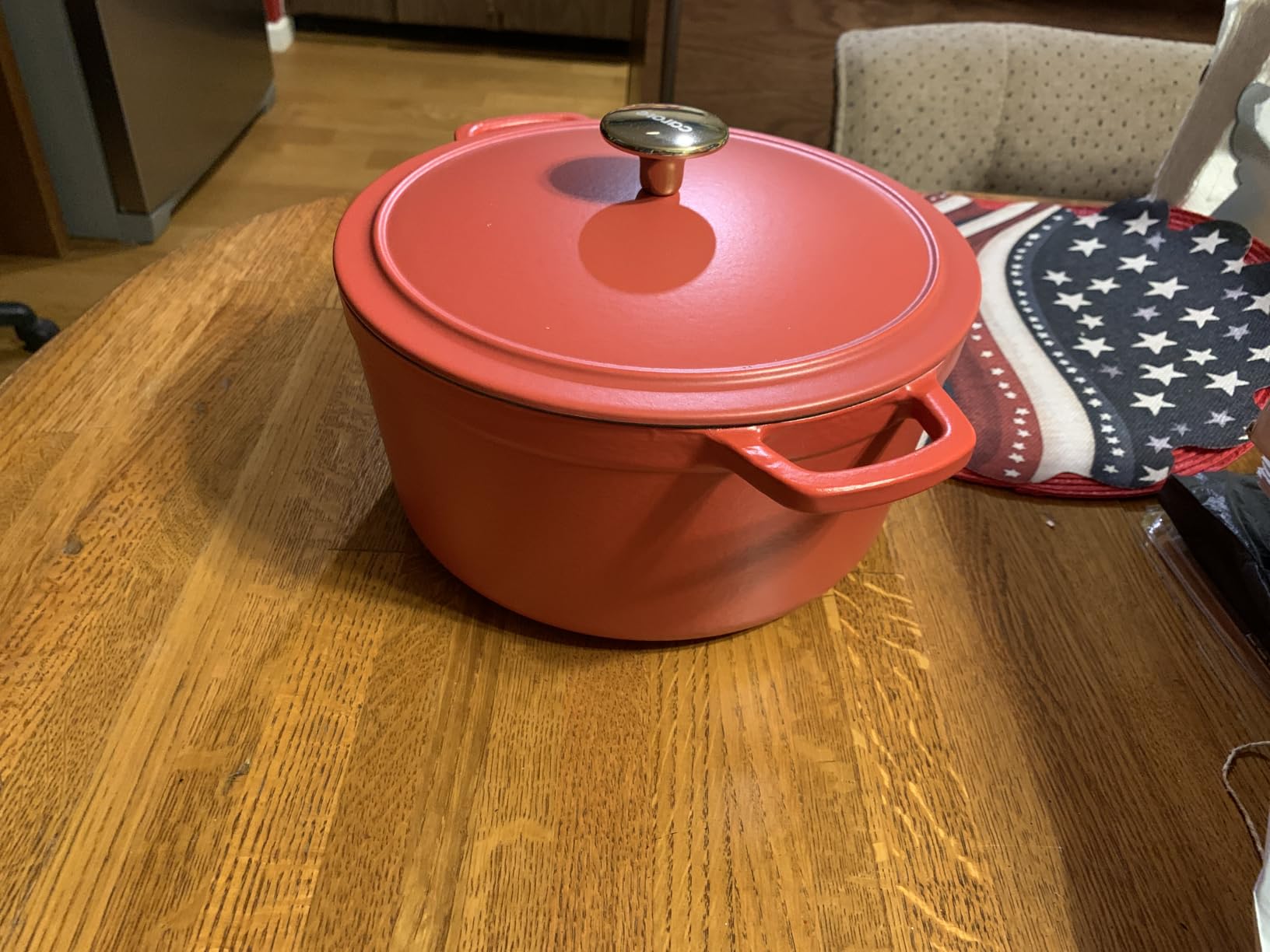 CAROTE 5QT Cream White Enameled Cast Iron Dutch Oven Pot with Lid | Healthy Cookware for Sourdough Bread Baking, Braising, Healthy Non Toxic Cookware Dual Handles, Oven Safe up to 500° F customer photo 1