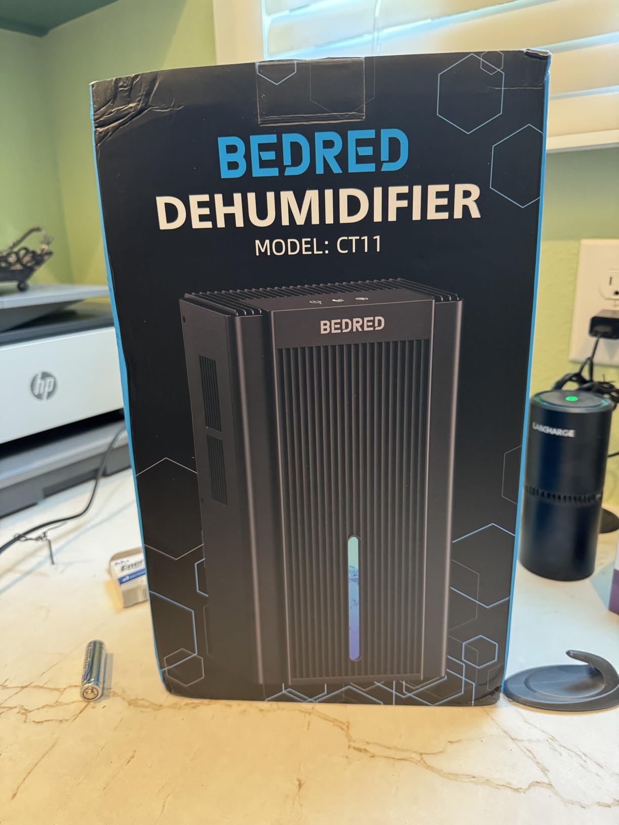 BEDRED Dehumidifier, 95OZ Dehumidifier for Home 1000 sq ft - Quiet with Auto Shut Off & Relaxing 7 Color Ambient Light, Ideal for Livingroom, Bedroom, Basement (Black) customer photo 2