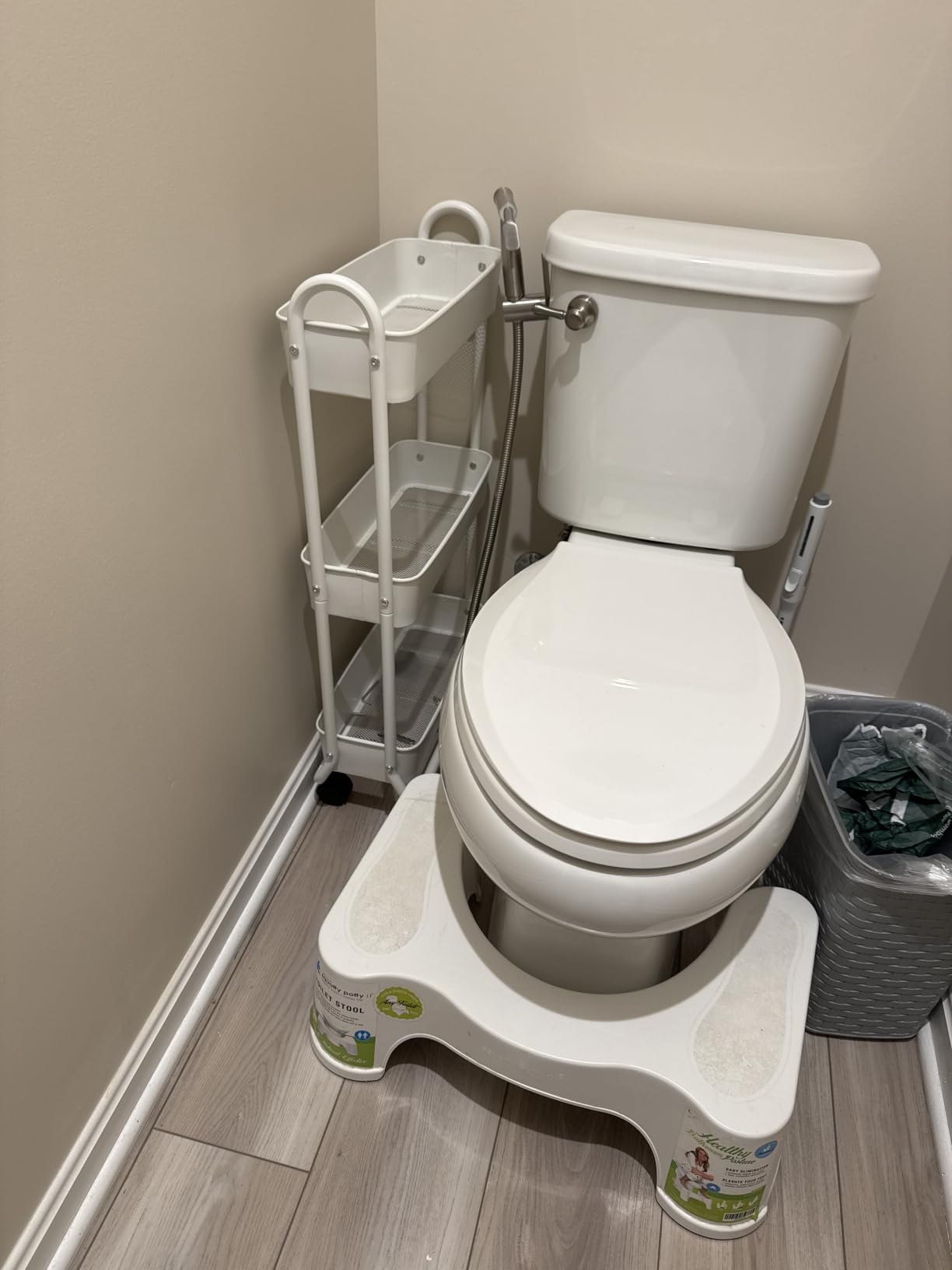 SunnyPoint Slim Rolling Storage Cart, 3 Tier Bathroom Storage Organizer Bathroom, Laundry Utility Cart (Army) customer photo 1