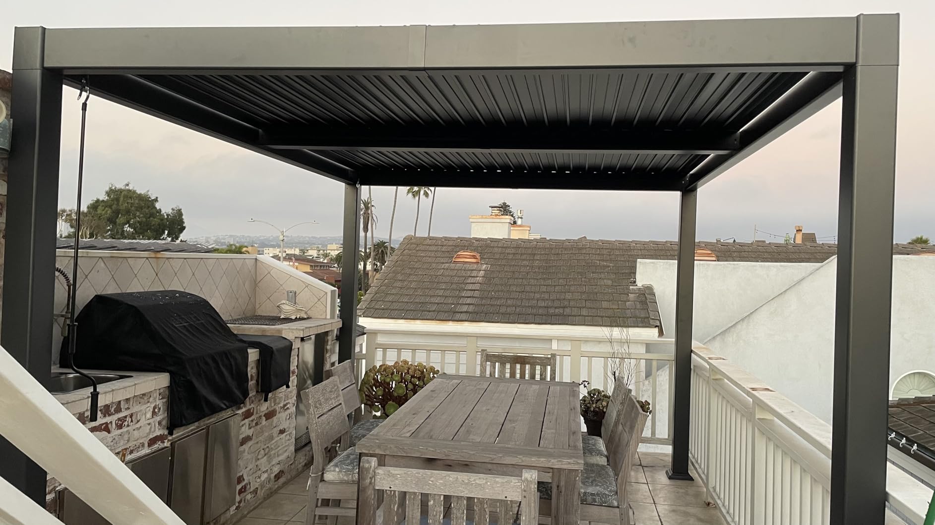 PURPLE LEAF Louvered Pergola 10' x 16' Aluminum Pergola w/Independent Roof customer photo 1