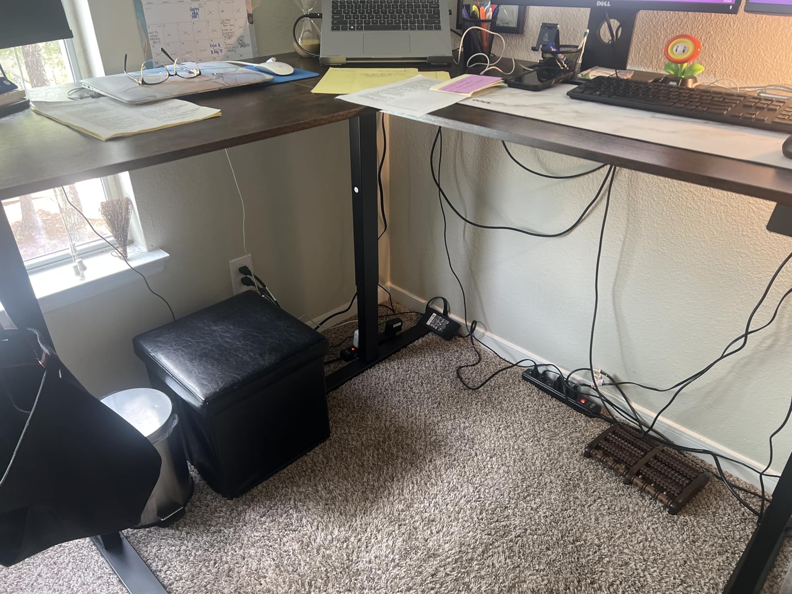 SIAGO L-Shaped Standing Desk - 63 x 55 Inch Adjustable Corner Standing Desk with Charging Station - L Shape Sit Stand Table with Memory Controller, Splice Board for Home Office customer photo 2