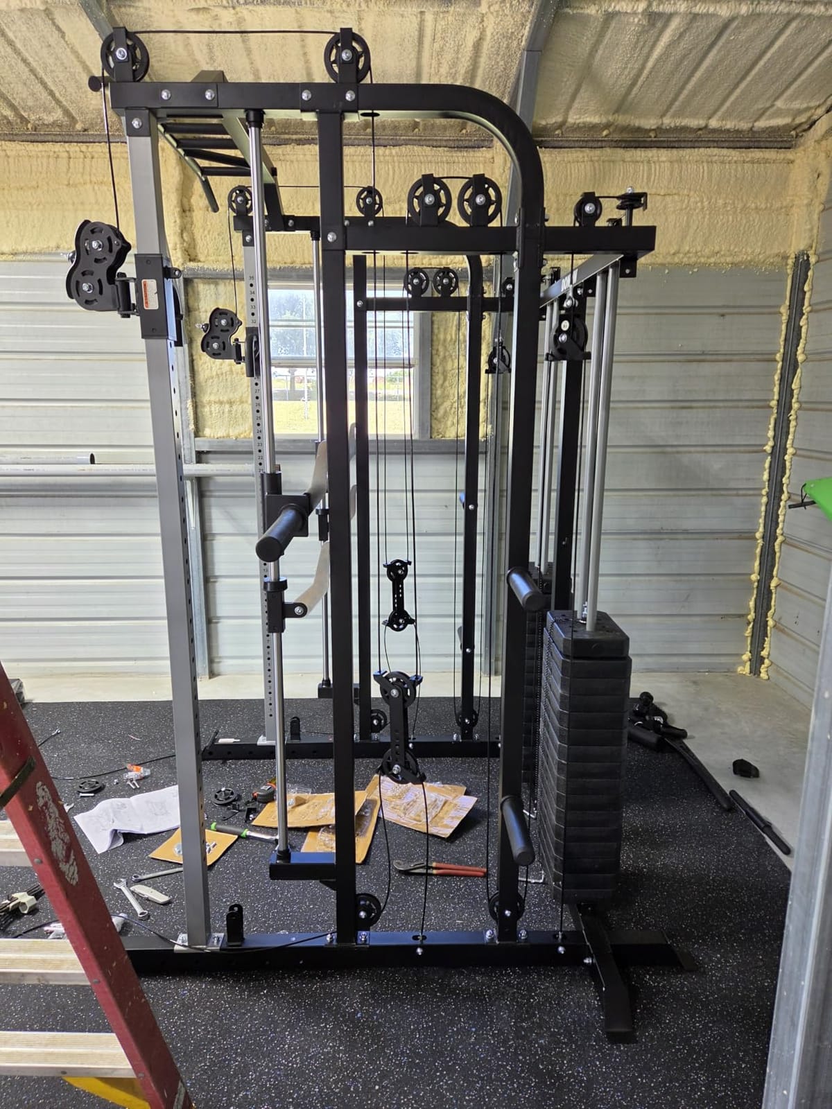 DONOW Smith Machine with Weight Stacks Home Gym System Cable Crossover customer photo 2