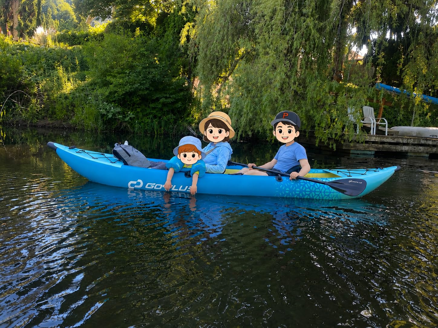 S AFSTAR Inflatable Kayak, 2 Person Canoe with 507 lbs Capacity, Drop-Stitch Floor, All Accessories & Carry Bag, 12.5 ft Large Sit in Tandem Kayak for Fishing, Camping & Exploring for Adults customer photo 1