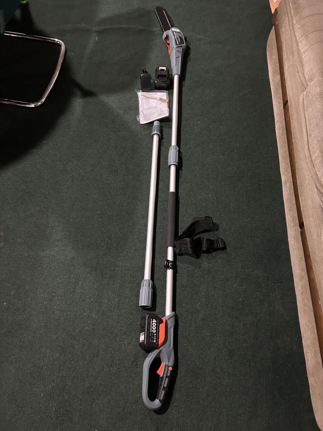 TaskStar 2-in-1 Pole Saw for Tree Trimming, 8-Inch Cordless Brushless Chainsaw with Adjustable Extension Pole, 2×4.0Ah Rechargeable Batteries & Charger, Auto Oiling, 15 Ft Max Reach customer photo 1