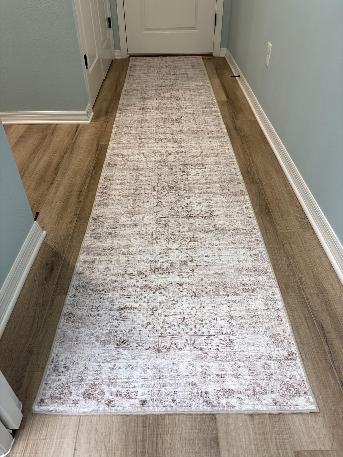 RUUGME 2x5 Hallway Runner Rug: Easy Clean Washable Carpet for Entryway Bedroom Kitchen Non Slip Non-Curl Edges Rugs Vintage Indoor Floor Mat - Perfect for High Traffic Areas with Pets 2'x5' Grey customer photo 1