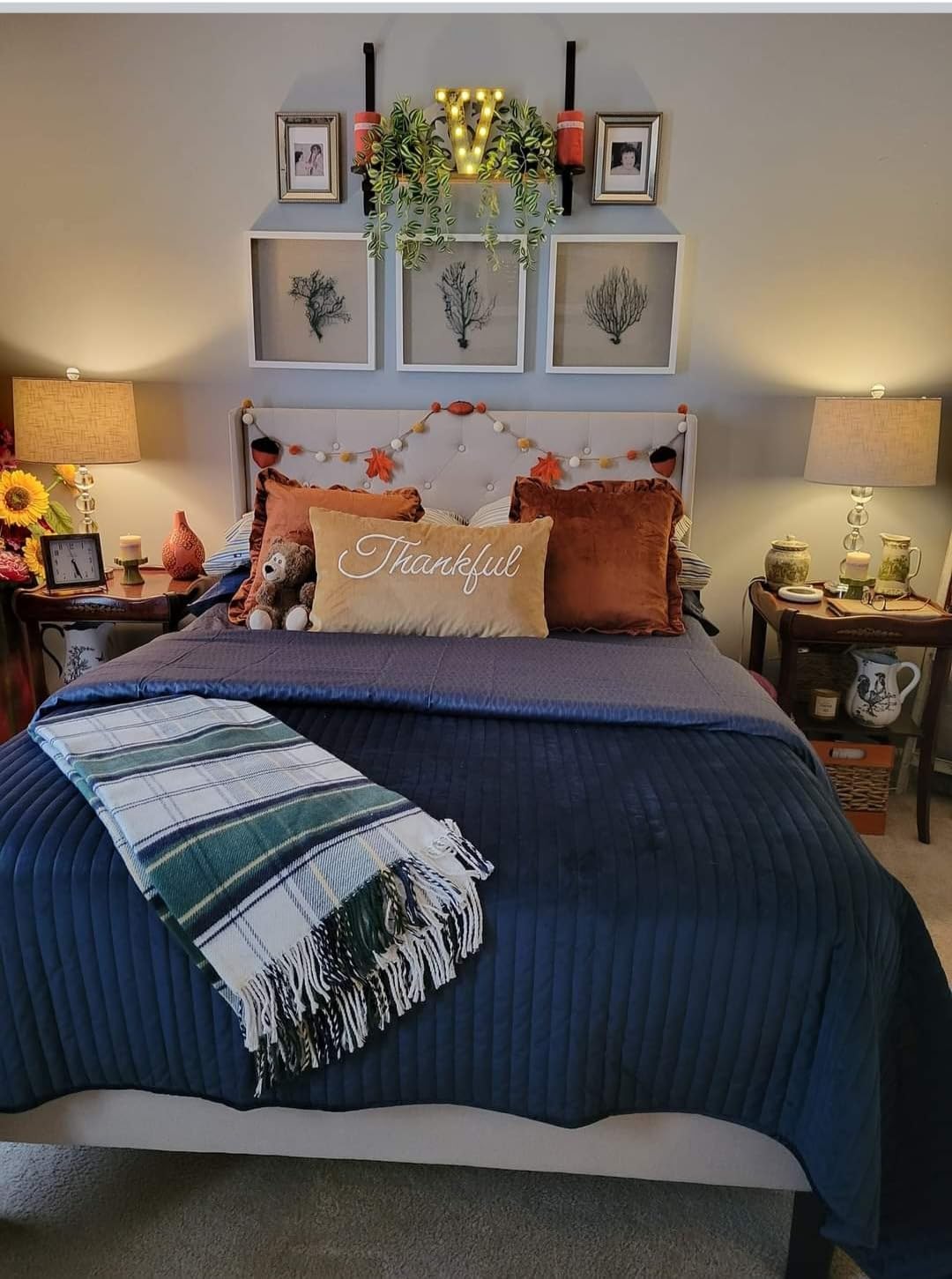 Feonase Queen Bed Frame with Diamond Tufted Wingback Headboard, Morden Upholstered Platform Bedframe, Sturdy Wooden Slats Support, Noise-Free, Easy Assembly, No Box Spring Needed, Beige customer photo 2